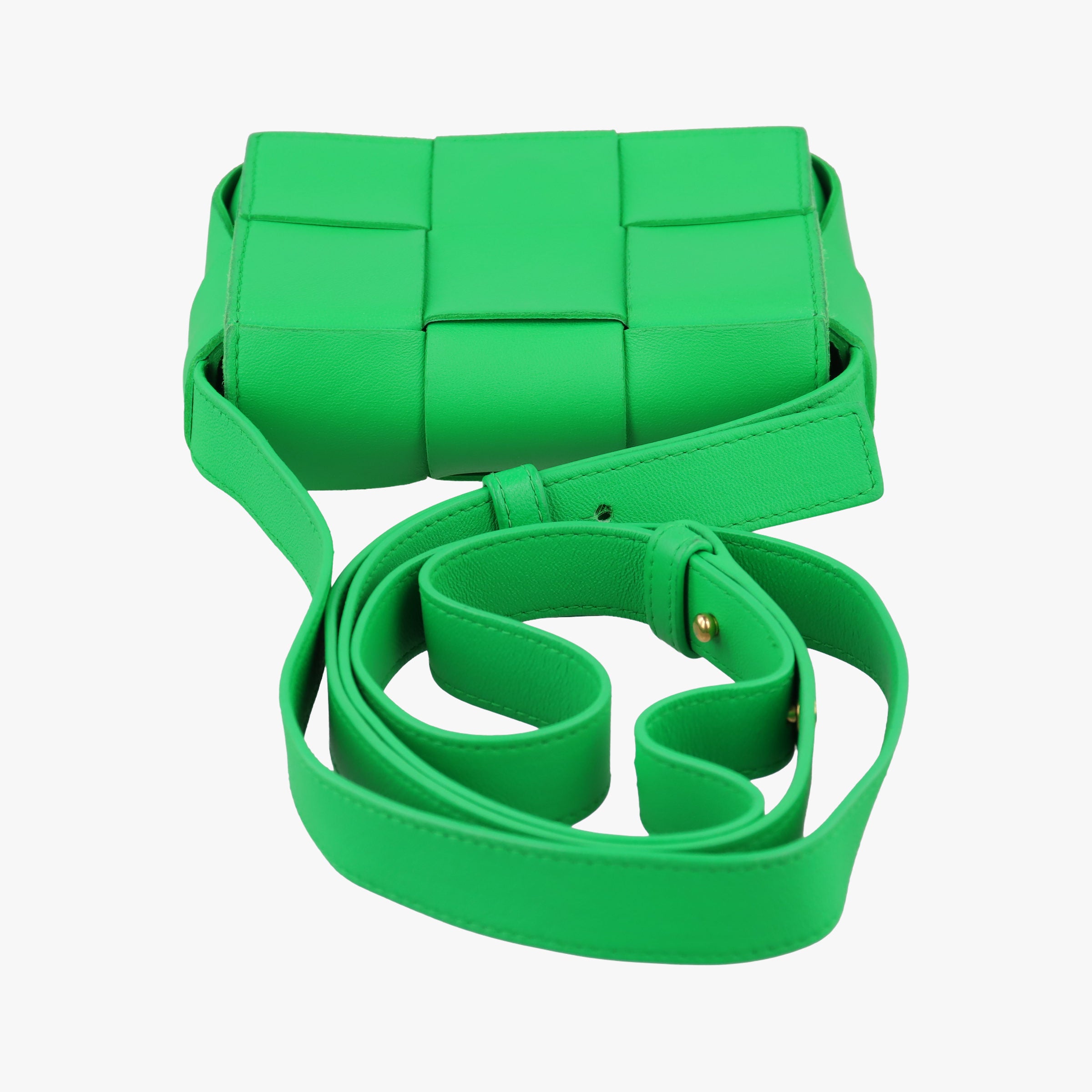 Pre-owned Bottega Veneta candy cassette Green lambskin  shoulderbag | stylenewstar