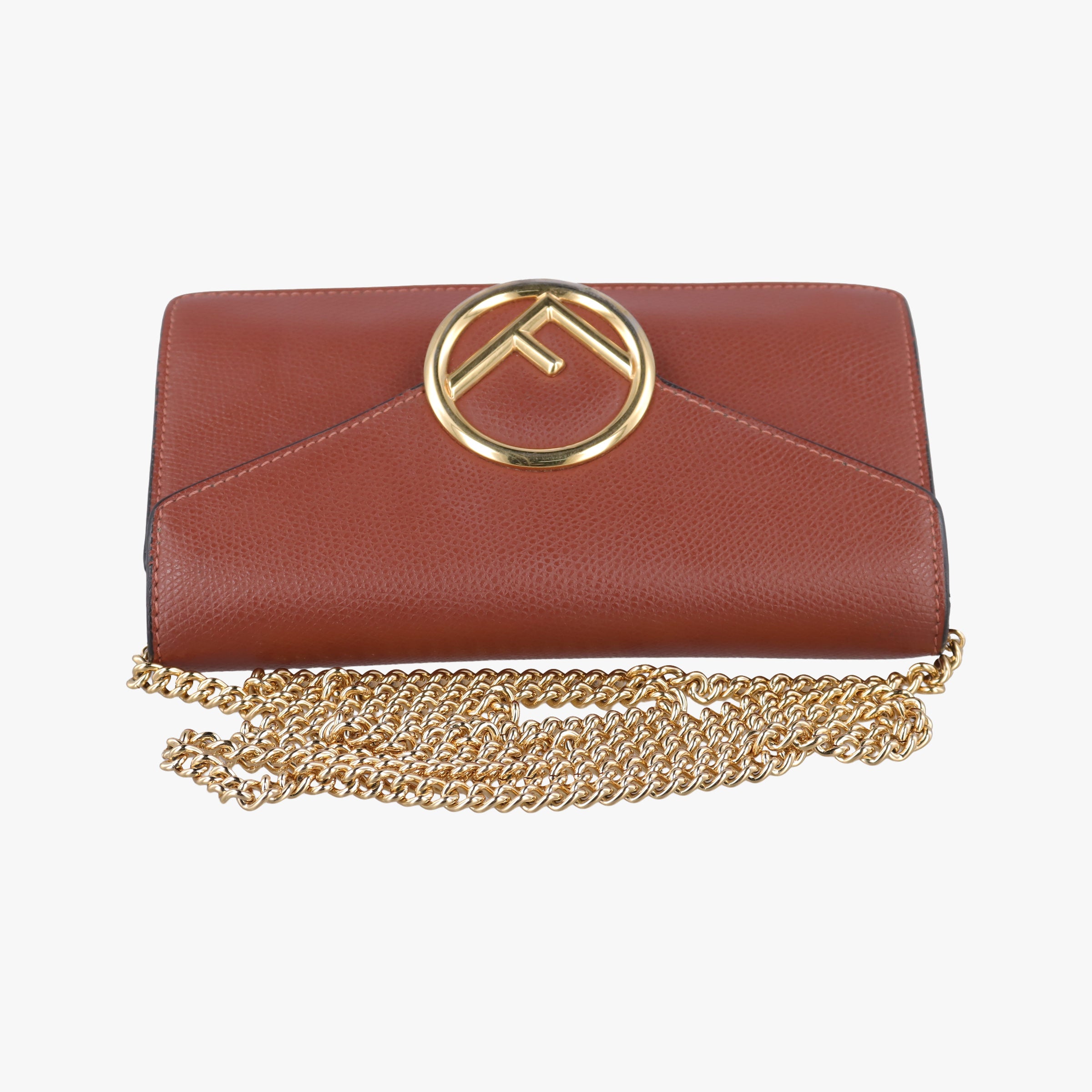 Pre-owned Fendi F is Brown Leather 8BM005 shoulderbag | stylenewstar