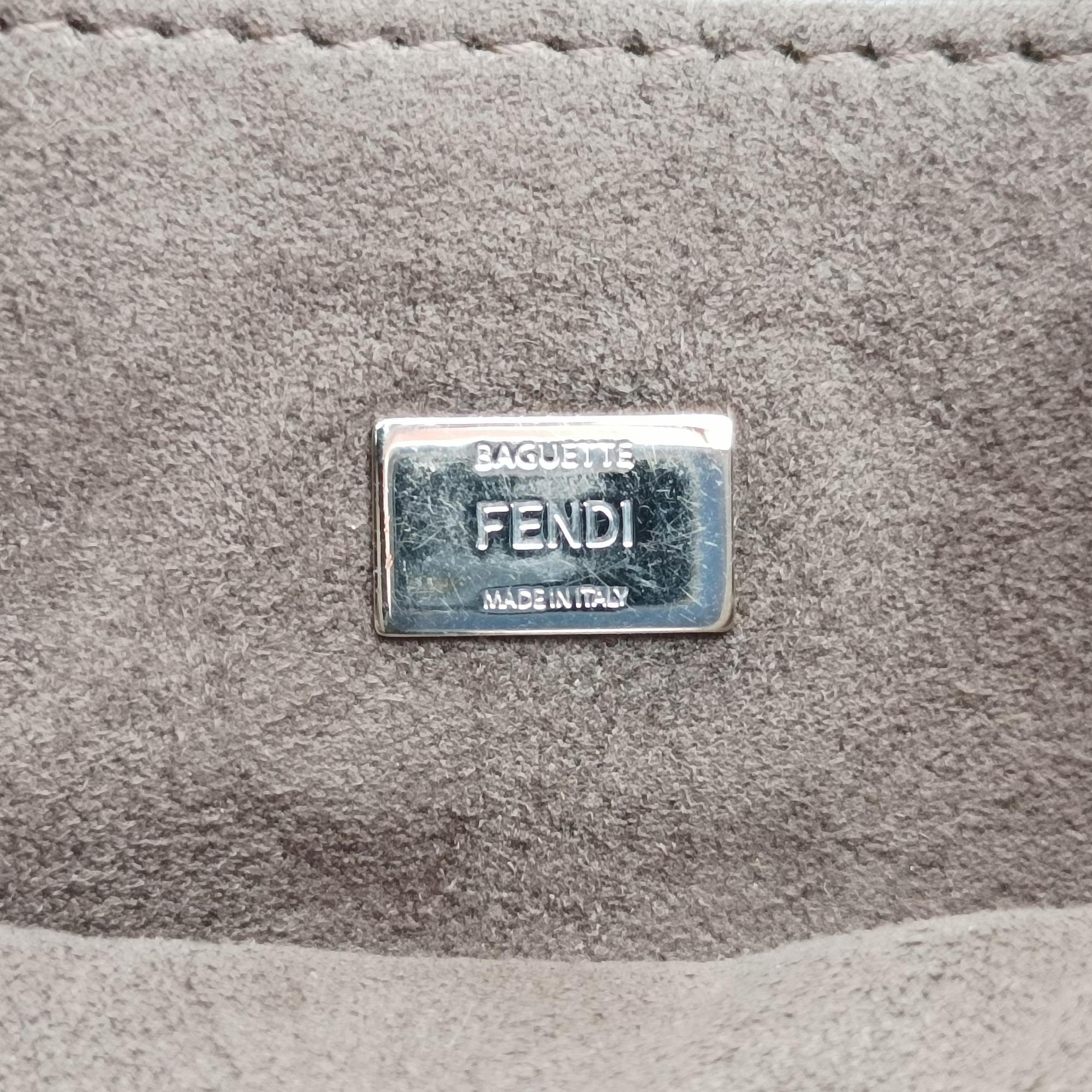Secondhand Fendi monster micro Baguette Brown Leather 8M0354 shoulderbag | stylenewstar