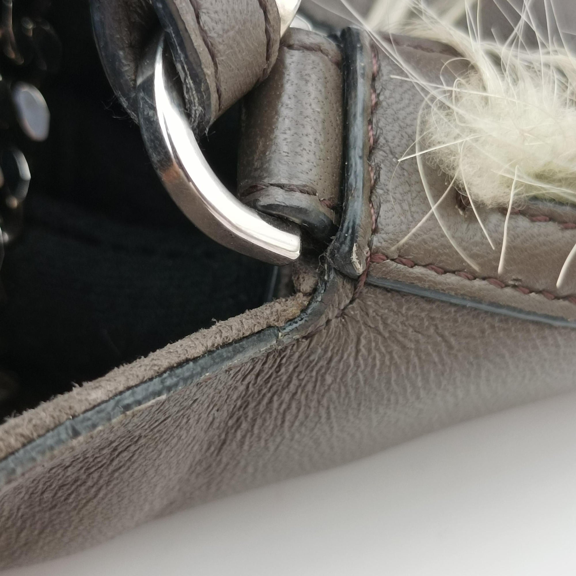 Secondhand Fendi monster micro Baguette Brown Leather 8M0354 shoulderbag | stylenewstar