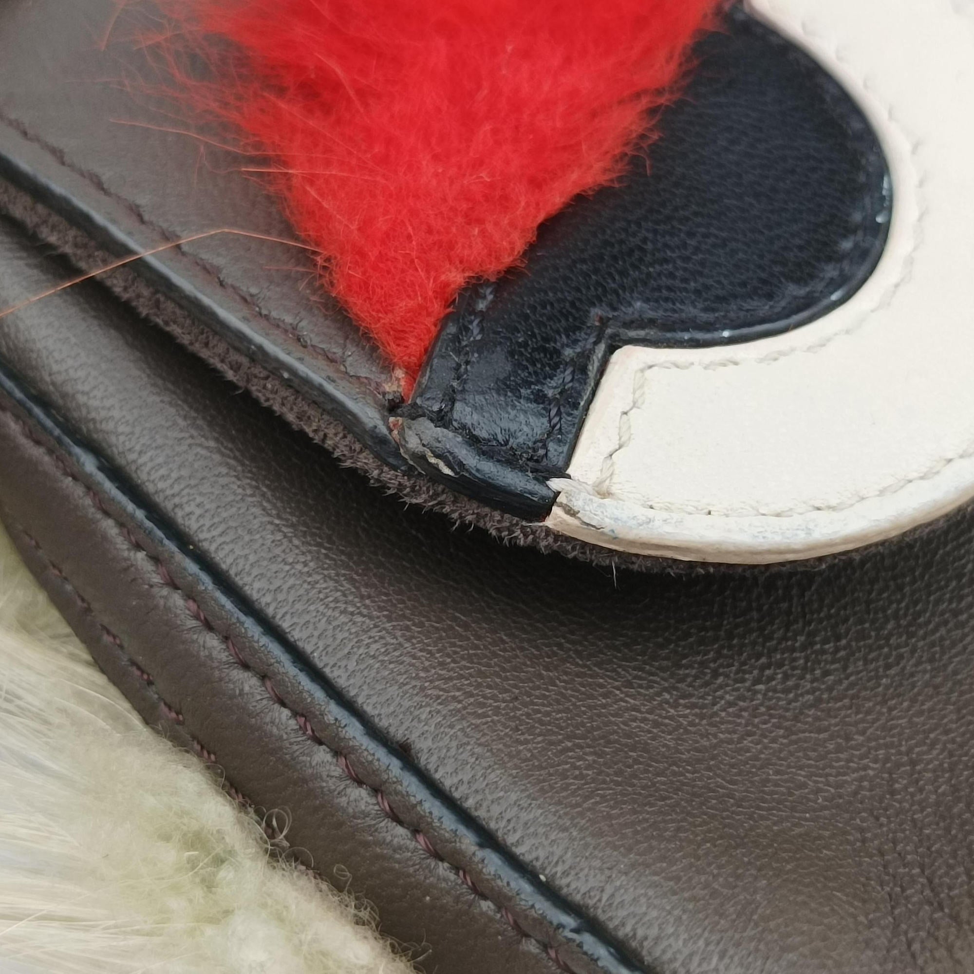Secondhand Fendi monster micro Baguette Brown Leather 8M0354 shoulderbag | stylenewstar