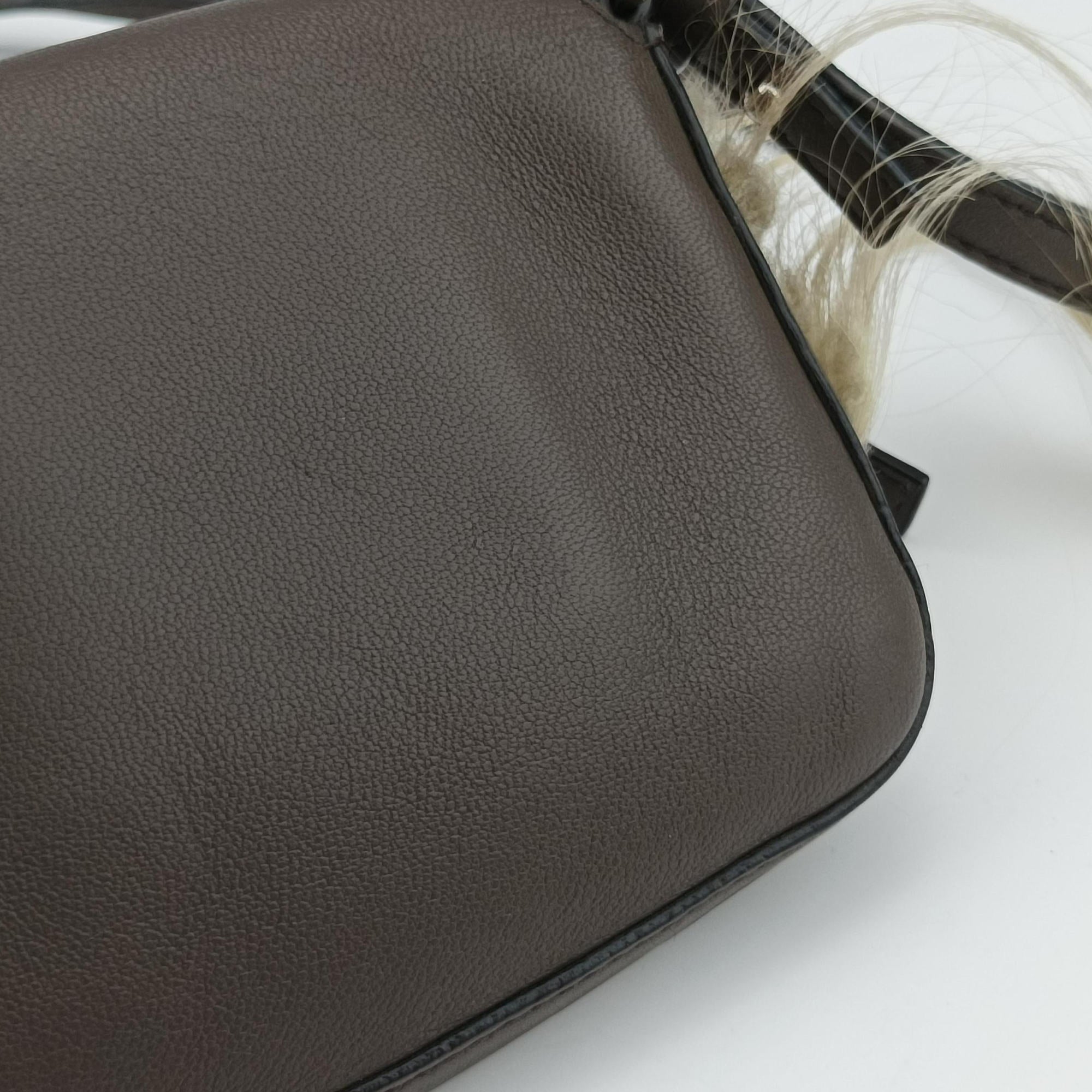 Secondhand Fendi monster micro Baguette Brown Leather 8M0354 shoulderbag | stylenewstar