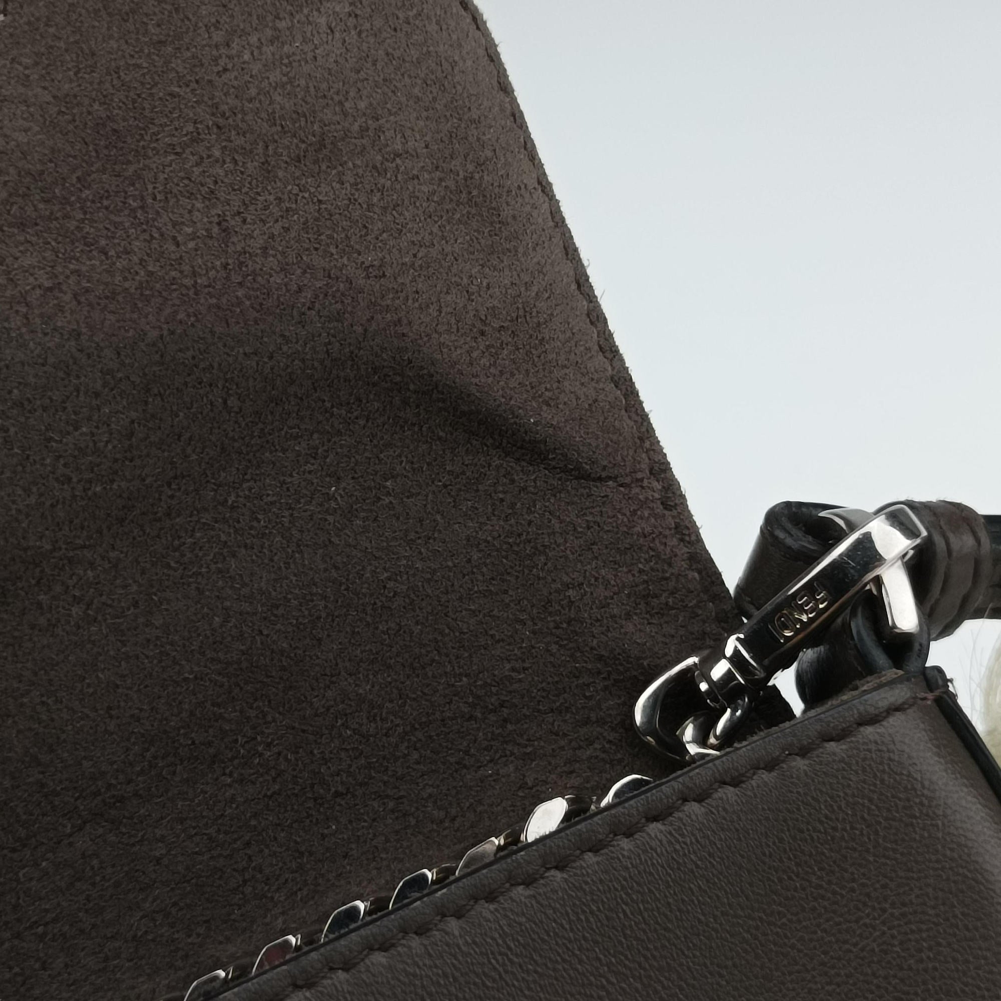 Secondhand Fendi monster micro Baguette Brown Leather 8M0354 shoulderbag | stylenewstar