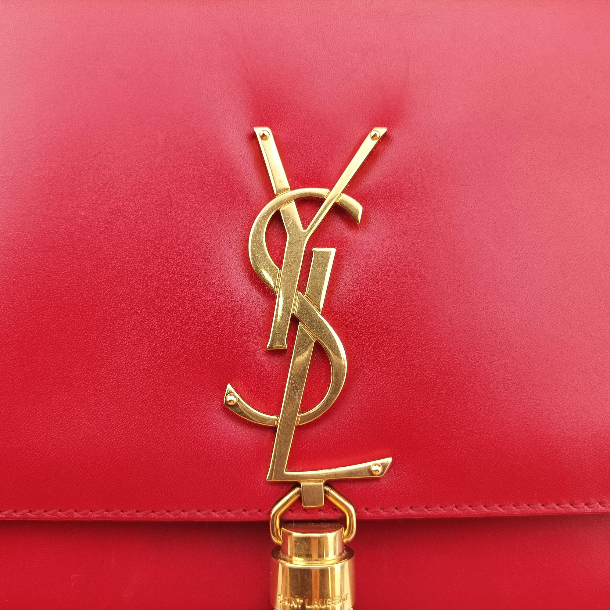 Pre-owned Yves Saint Laurent KATE Red Leather 326078 shoulderbag | stylenewstar