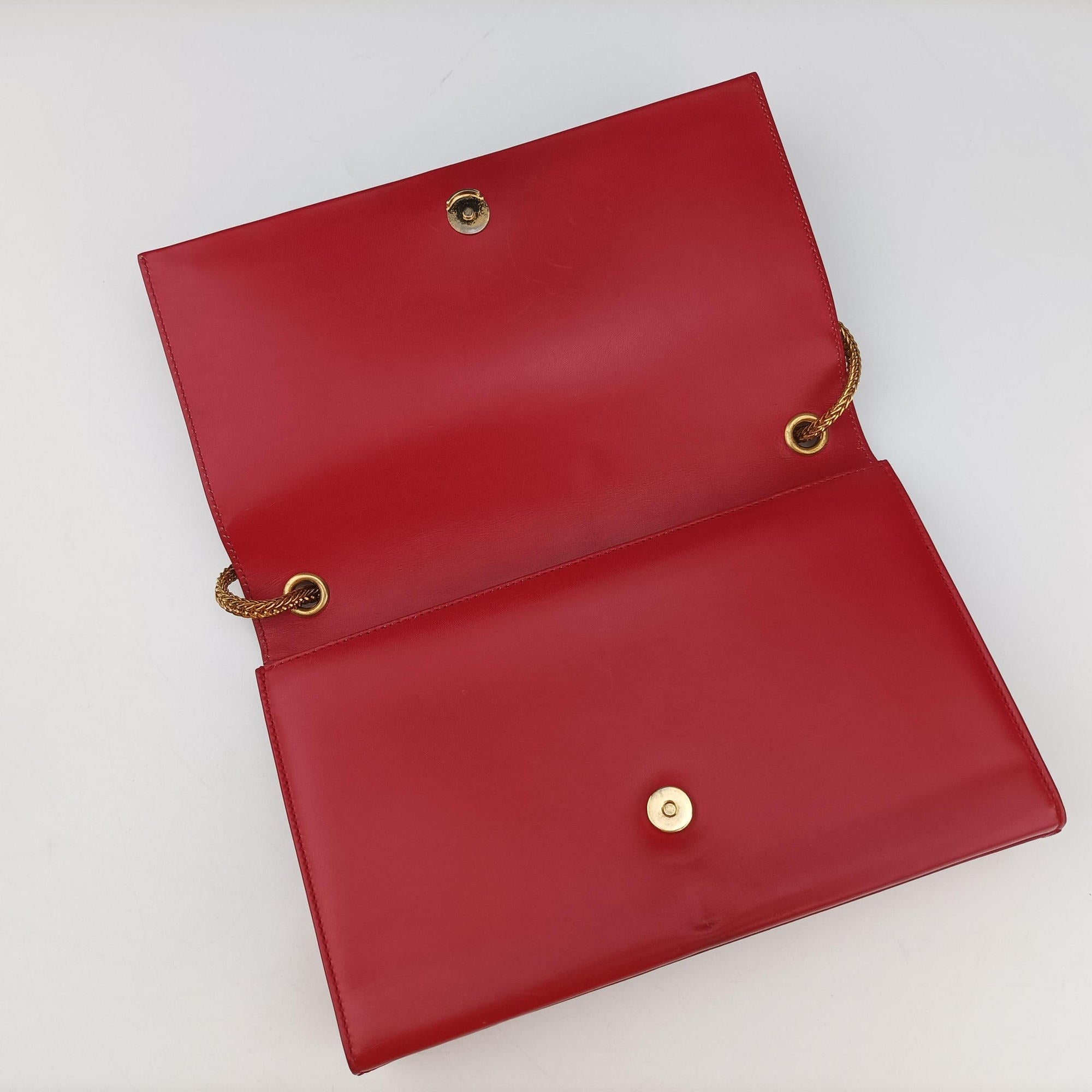 Pre-owned Yves Saint Laurent KATE Red Leather 326078 shoulderbag | stylenewstar