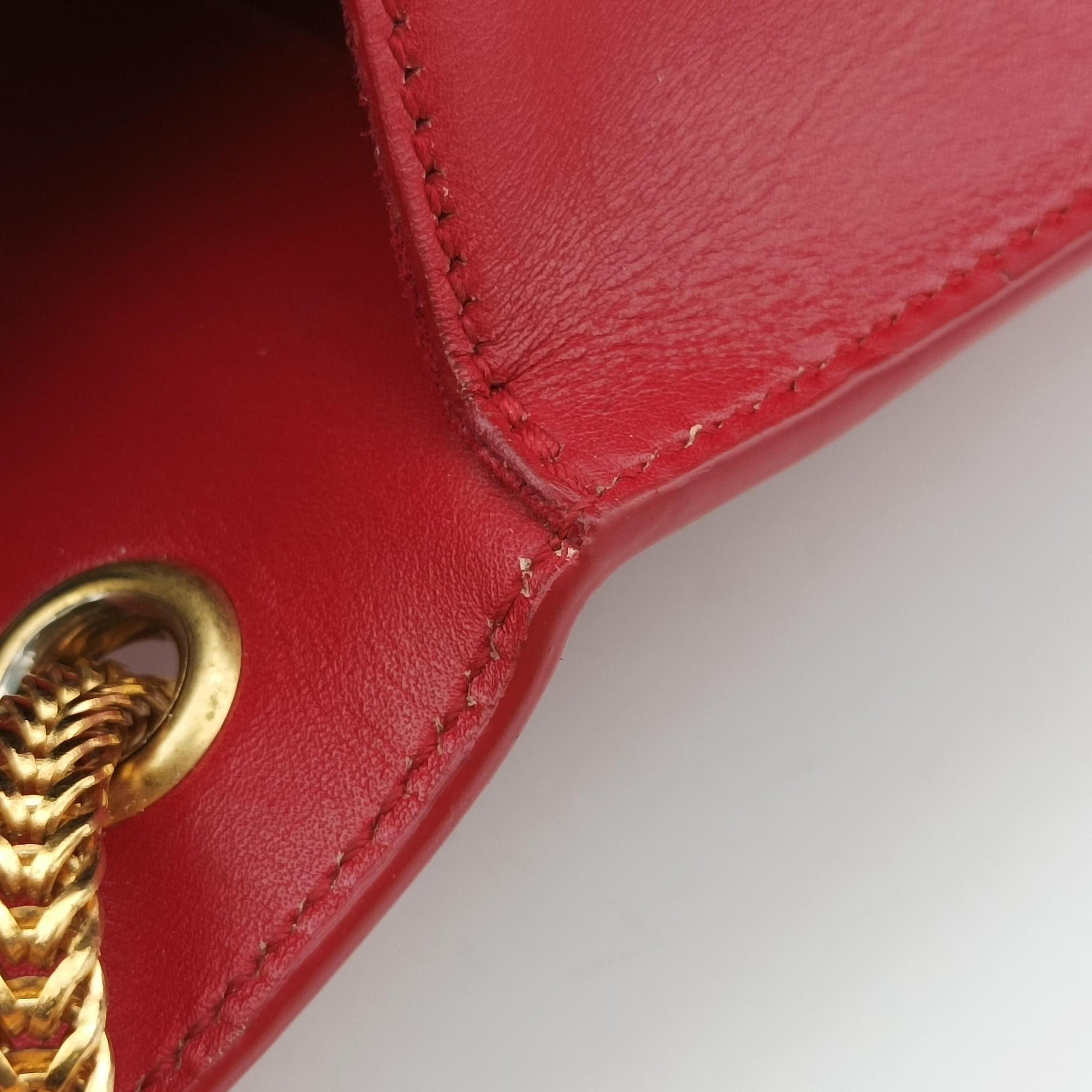 Pre-owned Yves Saint Laurent KATE Red Leather 326078 shoulderbag | stylenewstar