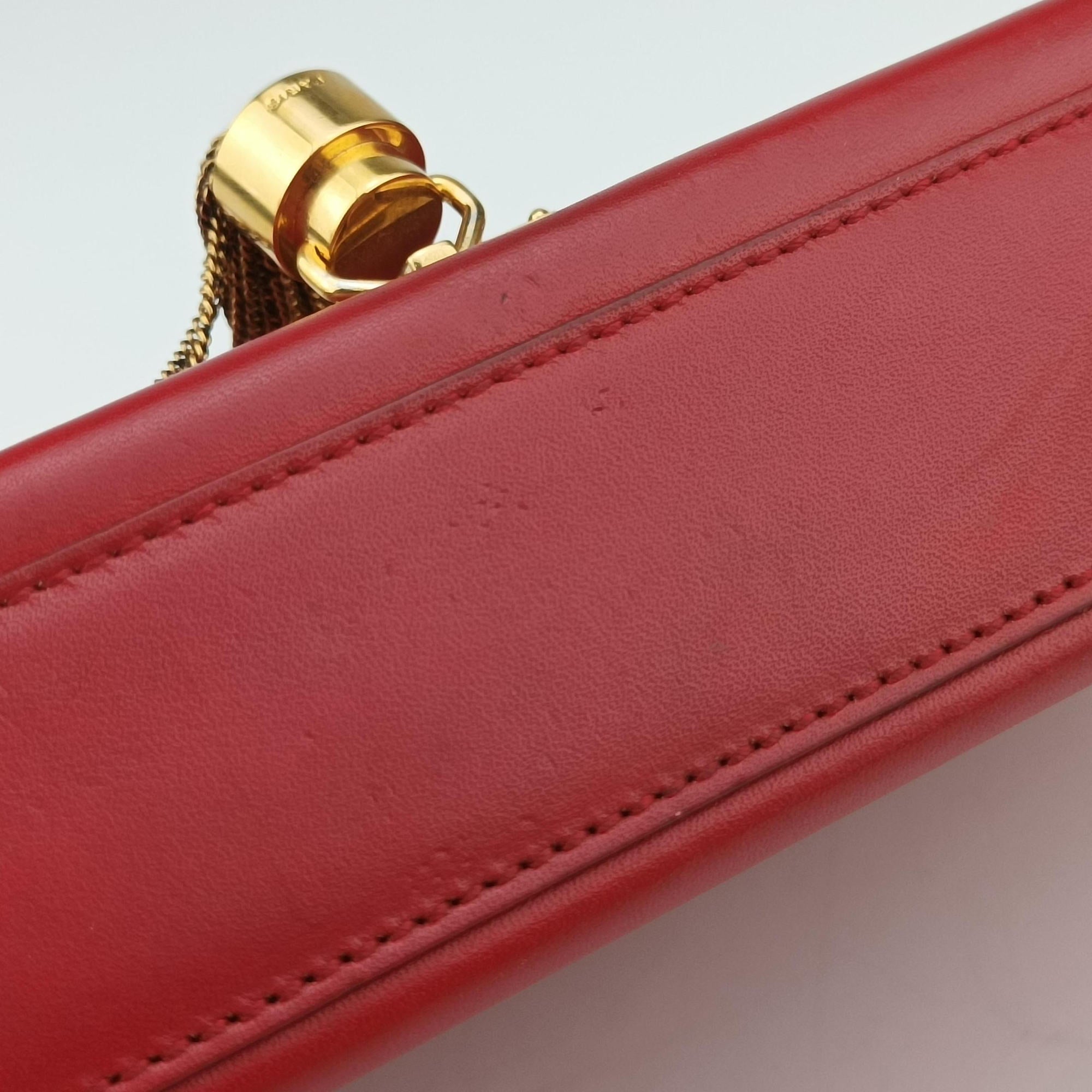 Pre-owned Yves Saint Laurent KATE Red Leather 326078 shoulderbag | stylenewstar