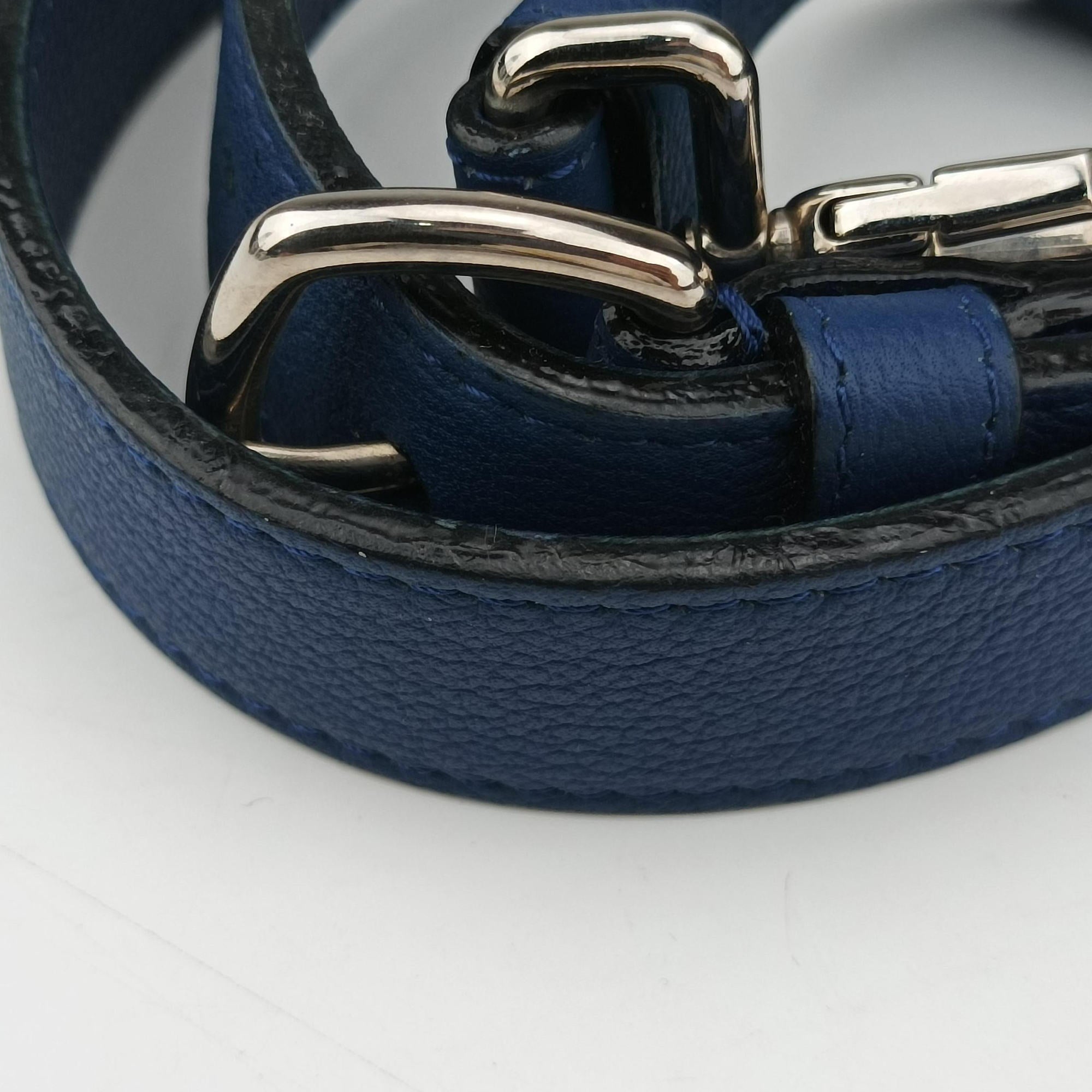 Pre-owned Christian Dior Open Bar Blue Leather  shoulderbag | stylenewstar