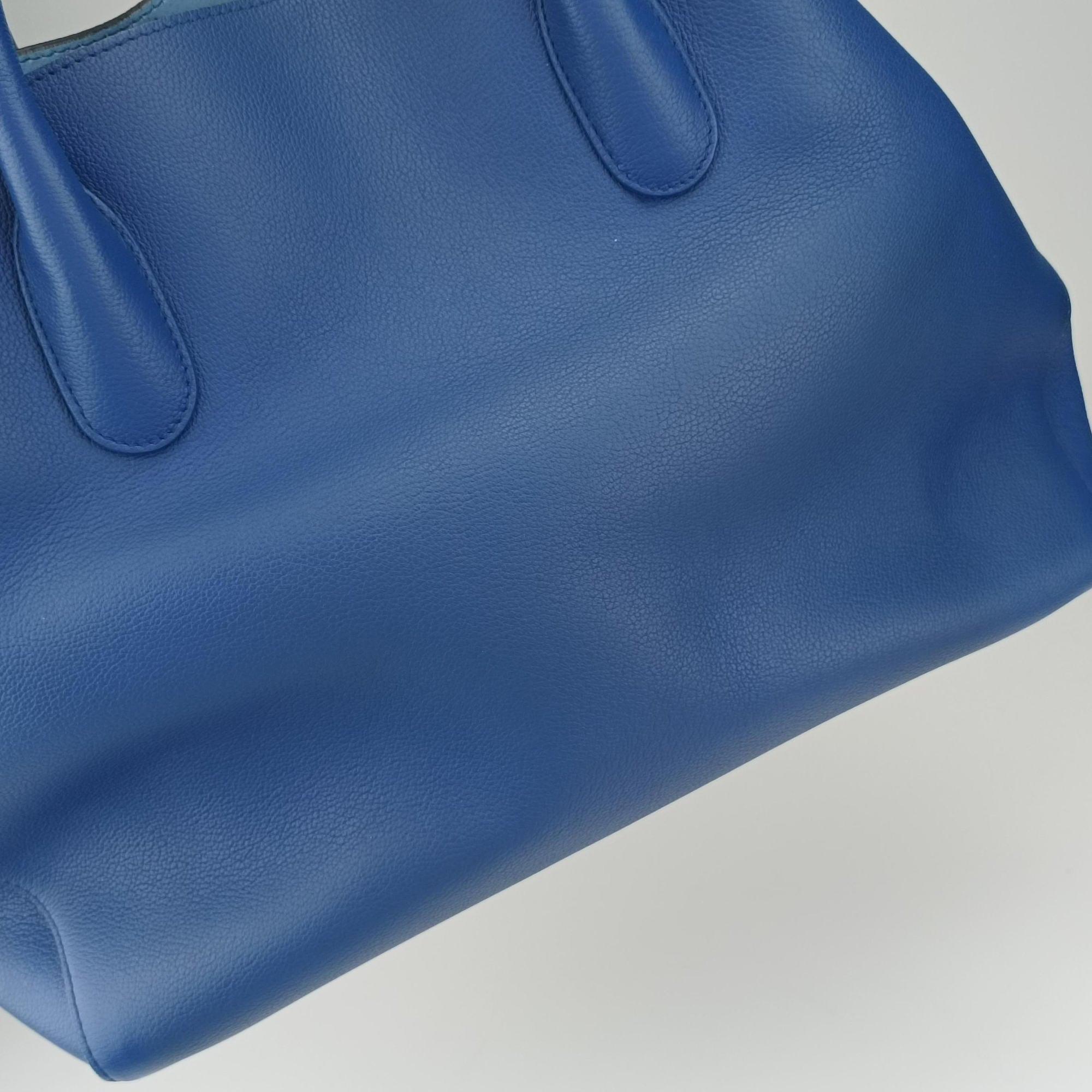 Pre-owned Christian Dior Open Bar Blue Leather  shoulderbag | stylenewstar