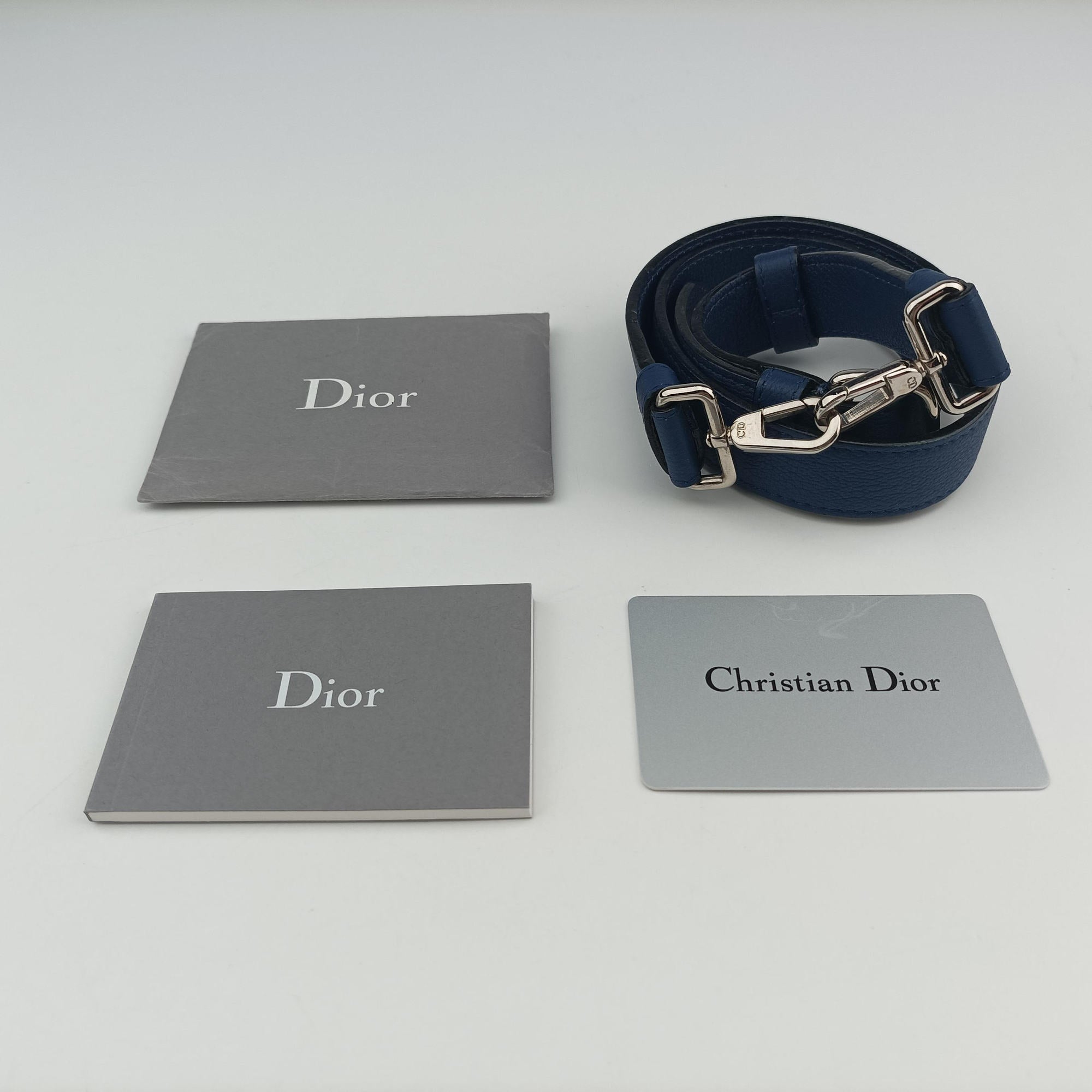 Pre-owned Christian Dior Open Bar Blue Leather  shoulderbag | stylenewstar