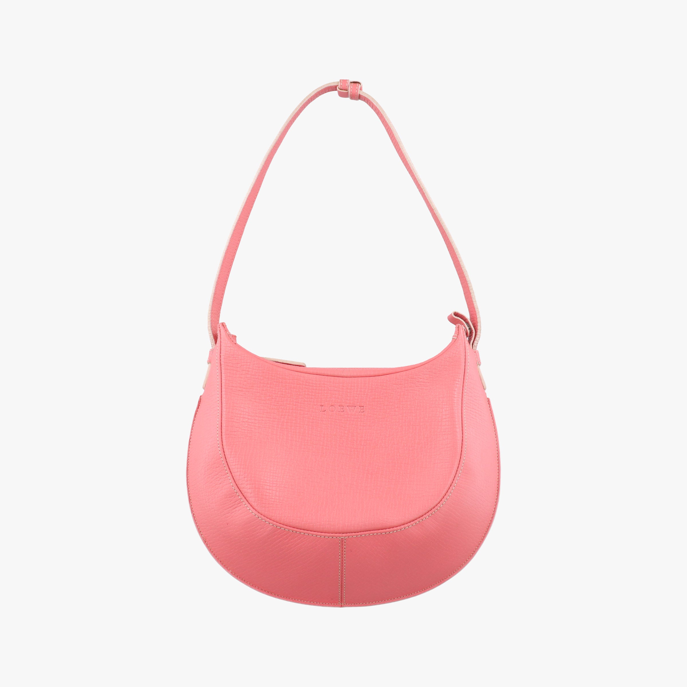 Pre-owned Loewe Half Moon Bag Pink Leather  shoulderbag | stylenewstar