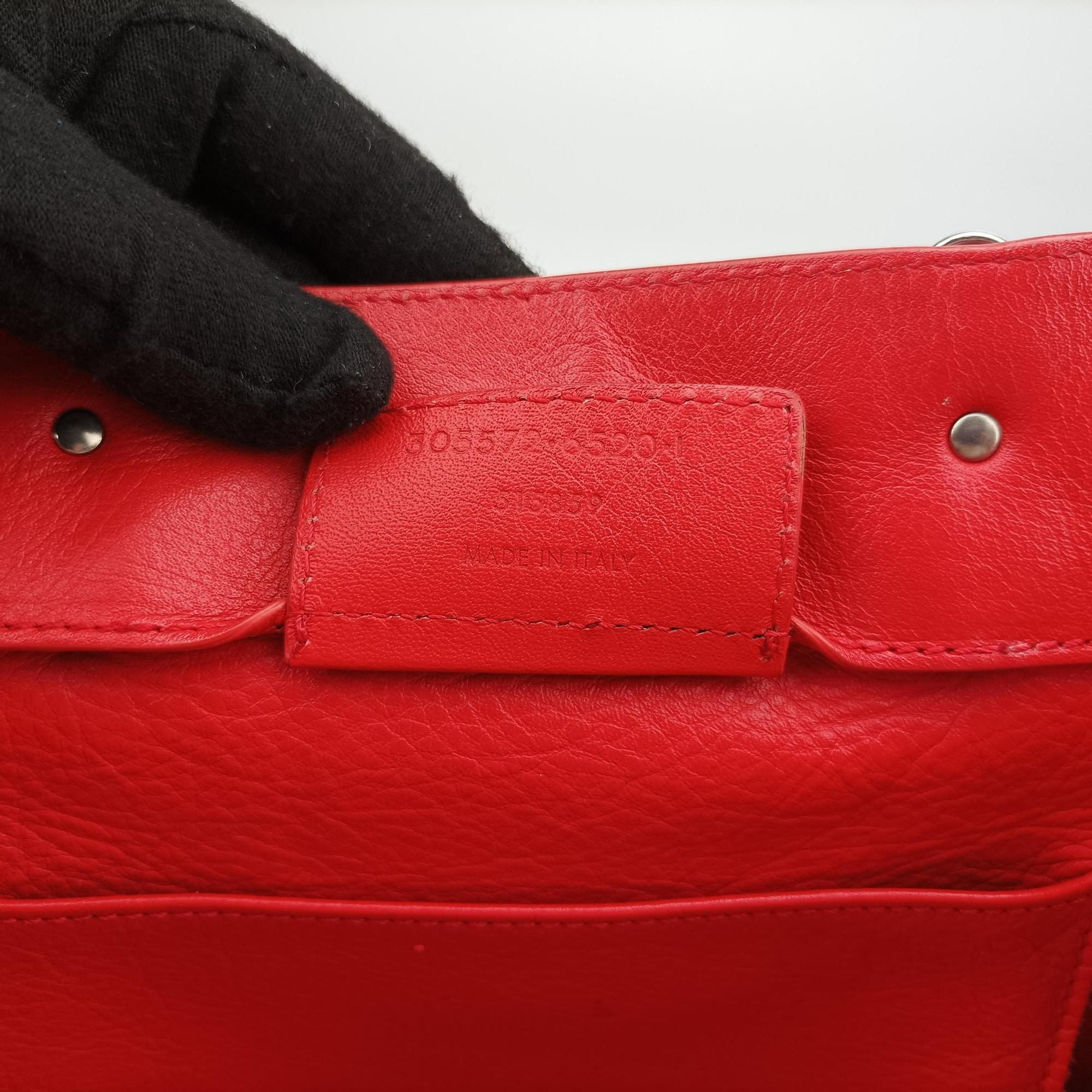 Pre-owned Balenciaga Paper A6 Zip Around Red Lambskin 370926 shoulderbag | stylenewstar