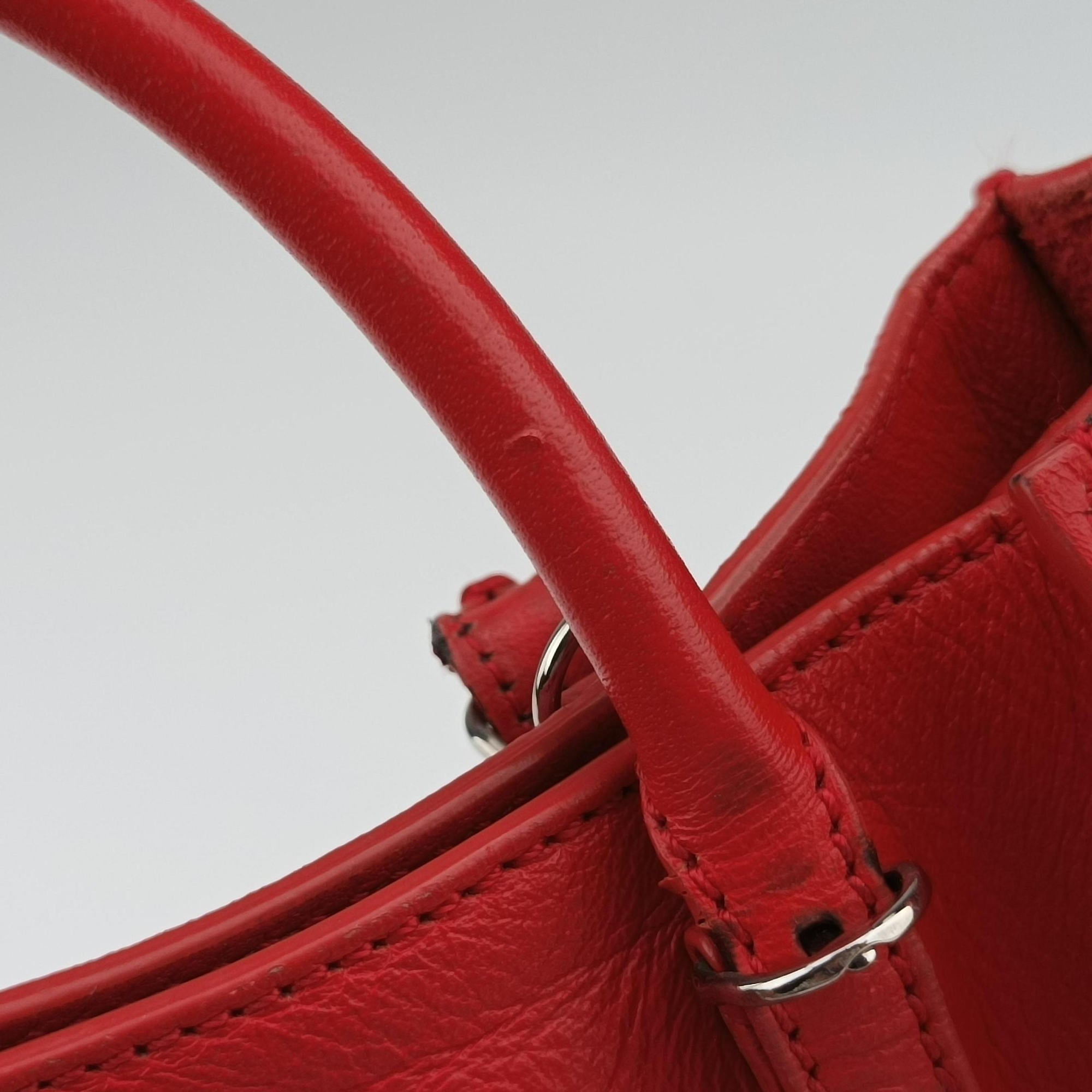 Pre-owned Balenciaga Paper A6 Zip Around Red Lambskin 370926 shoulderbag | stylenewstar
