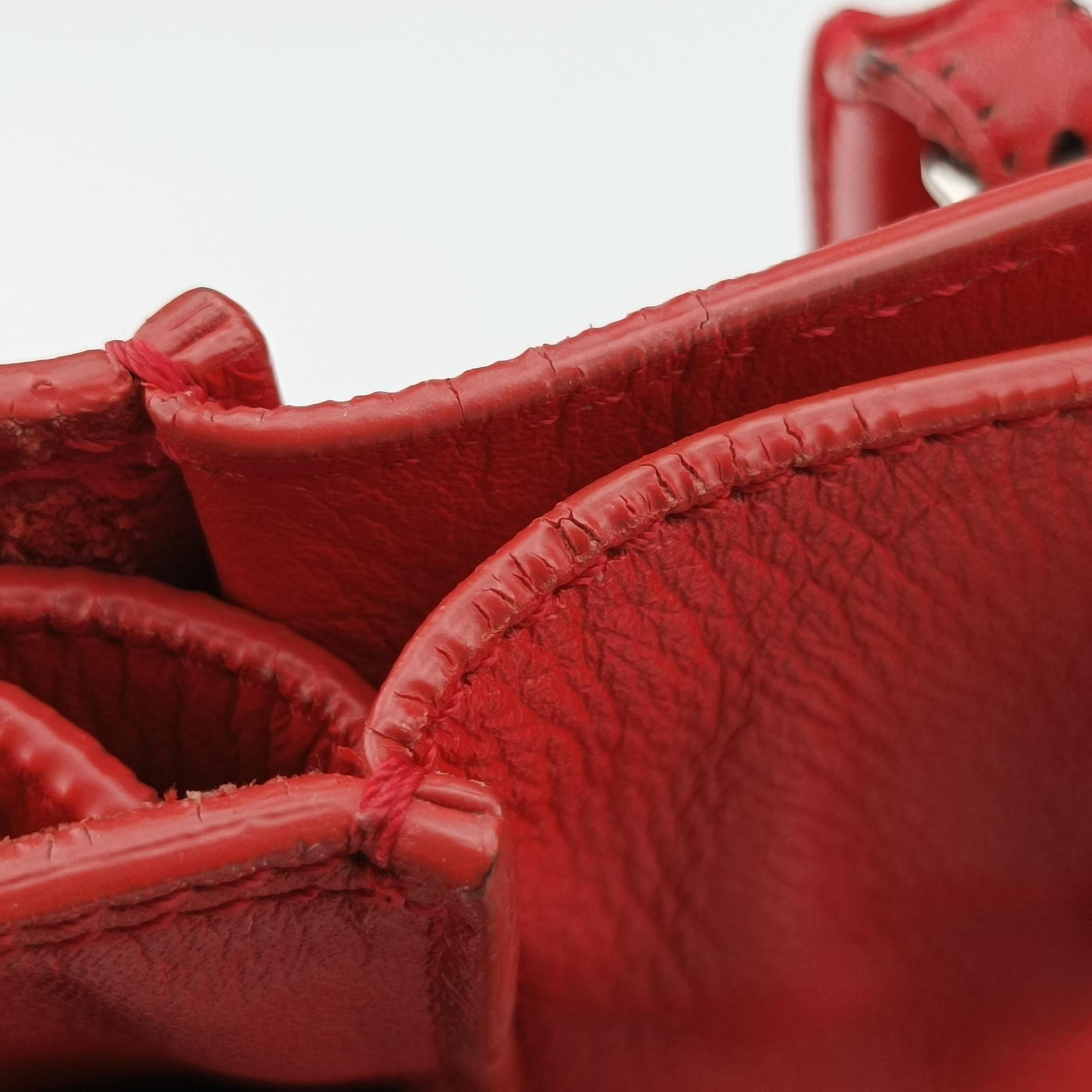 Pre-owned Balenciaga Paper A6 Zip Around Red Lambskin 370926 shoulderbag | stylenewstar