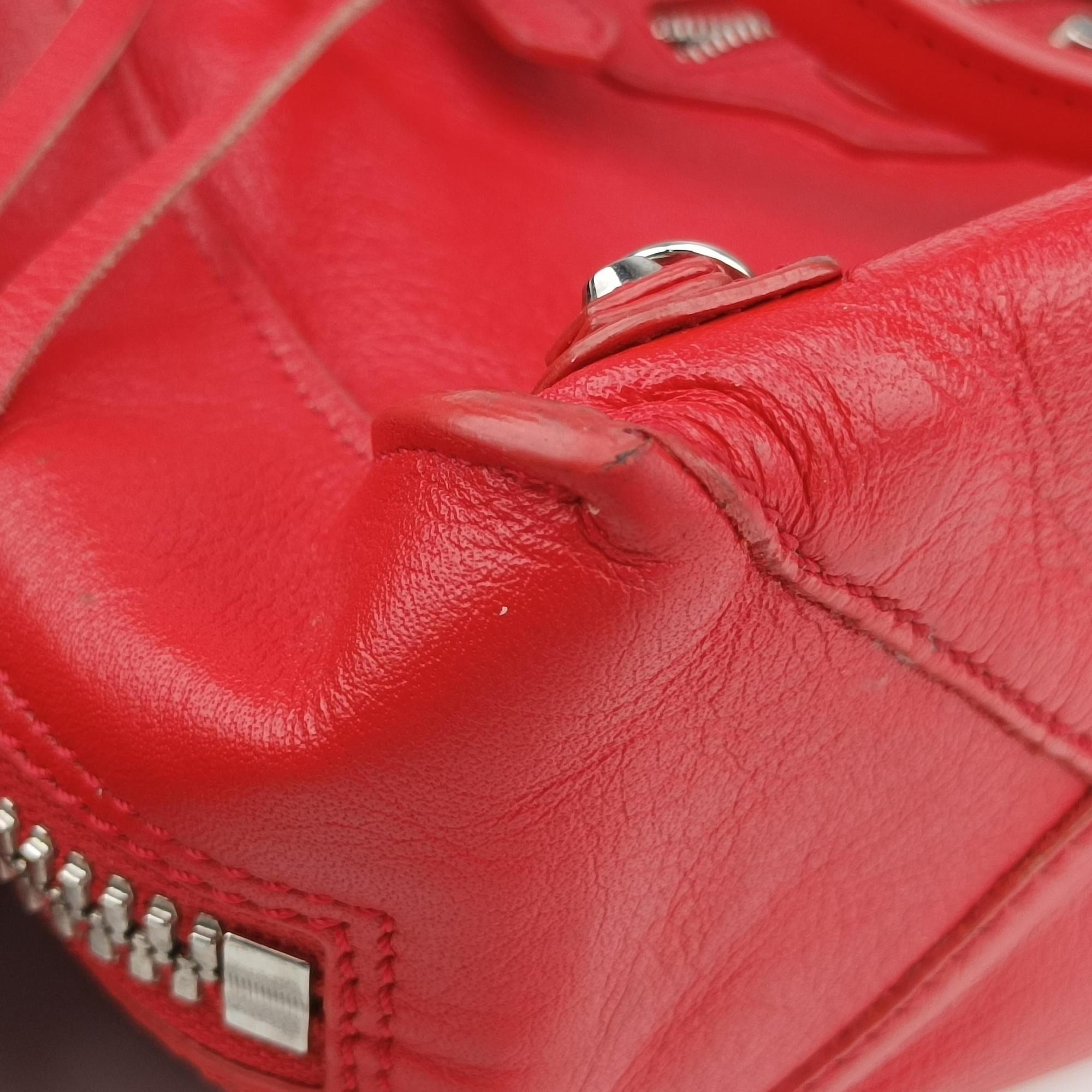 Pre-owned Balenciaga Paper A6 Zip Around Red Lambskin 370926 shoulderbag | stylenewstar