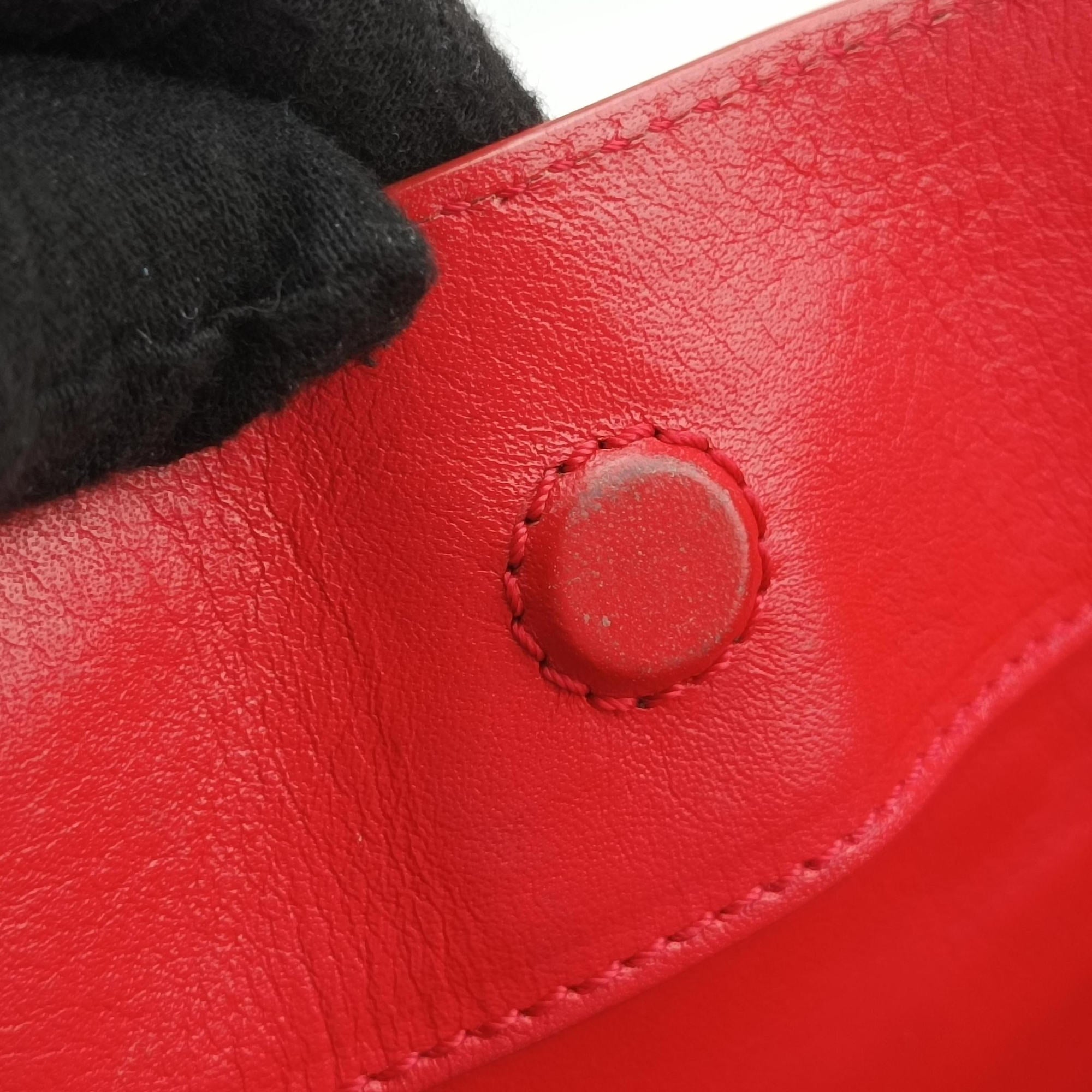 Pre-owned Balenciaga Paper A6 Zip Around Red Lambskin 370926 shoulderbag | stylenewstar