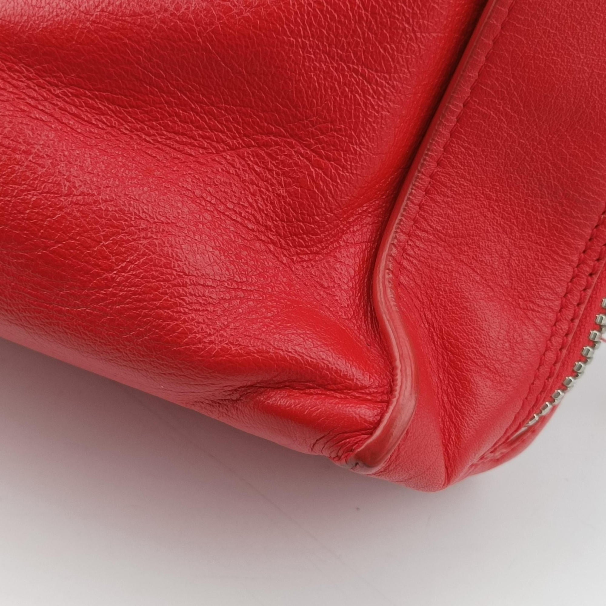 Pre-owned Balenciaga Paper A6 Zip Around Red Lambskin 370926 shoulderbag | stylenewstar