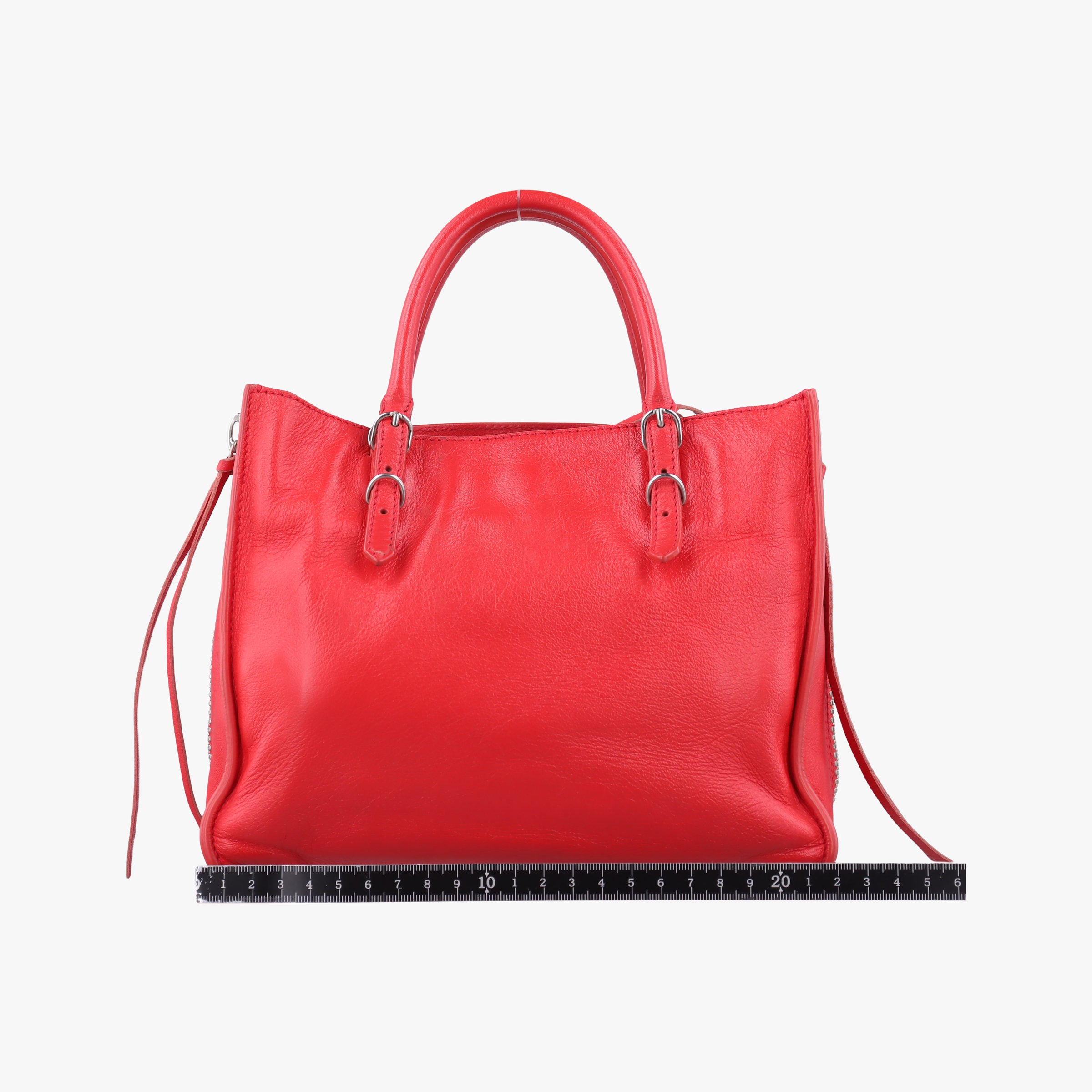 Pre-owned Balenciaga Paper A6 Zip Around Red Lambskin 370926 shoulderbag | stylenewstar