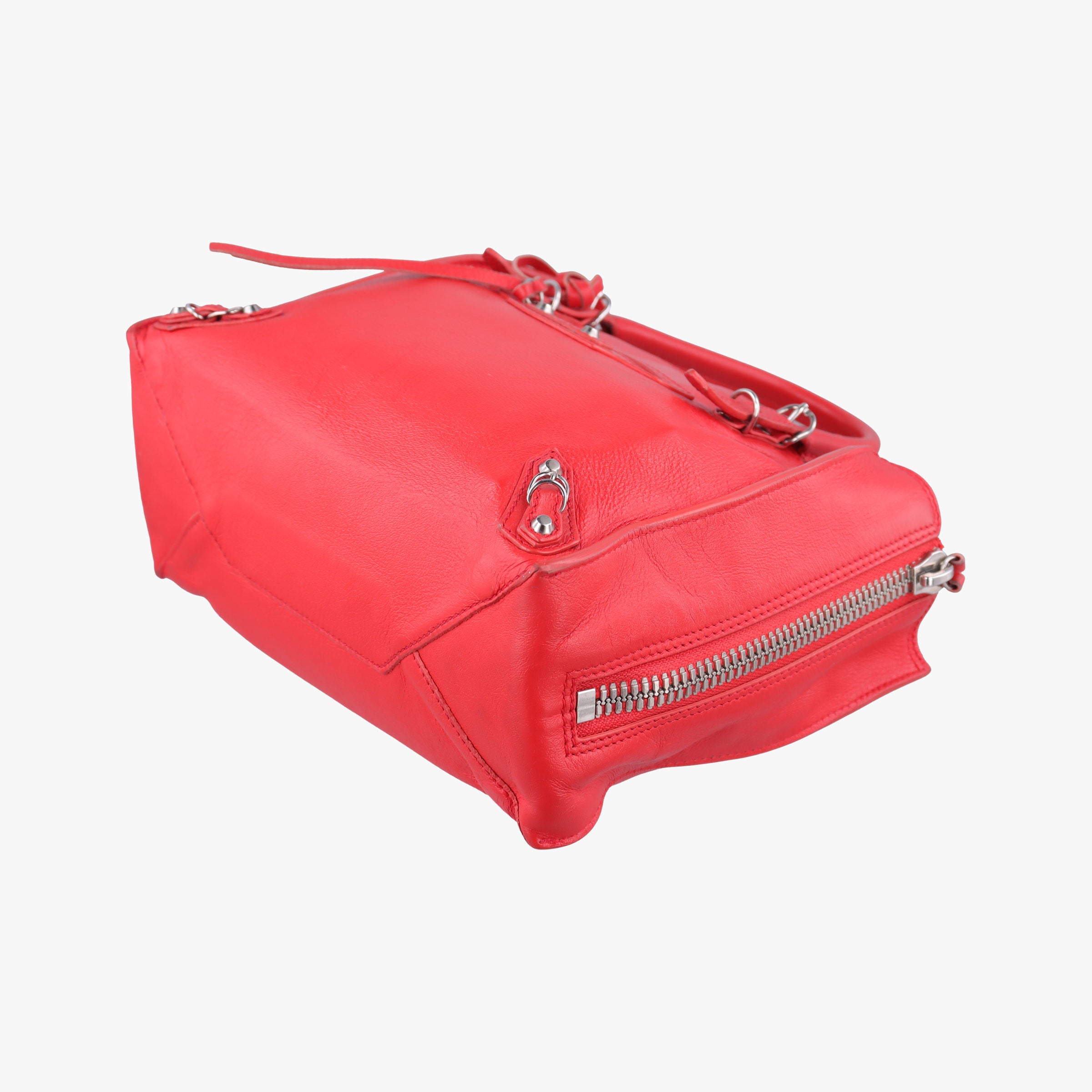 Pre-owned Balenciaga Paper A6 Zip Around Red Lambskin 370926 shoulderbag | stylenewstar