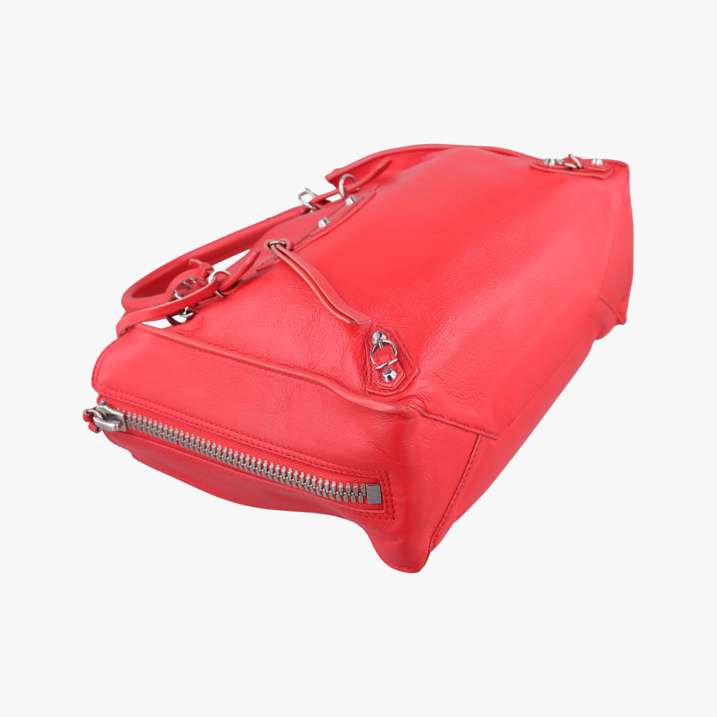 Pre-owned Balenciaga Paper A6 Zip Around Red Lambskin 370926 shoulderbag | stylenewstar