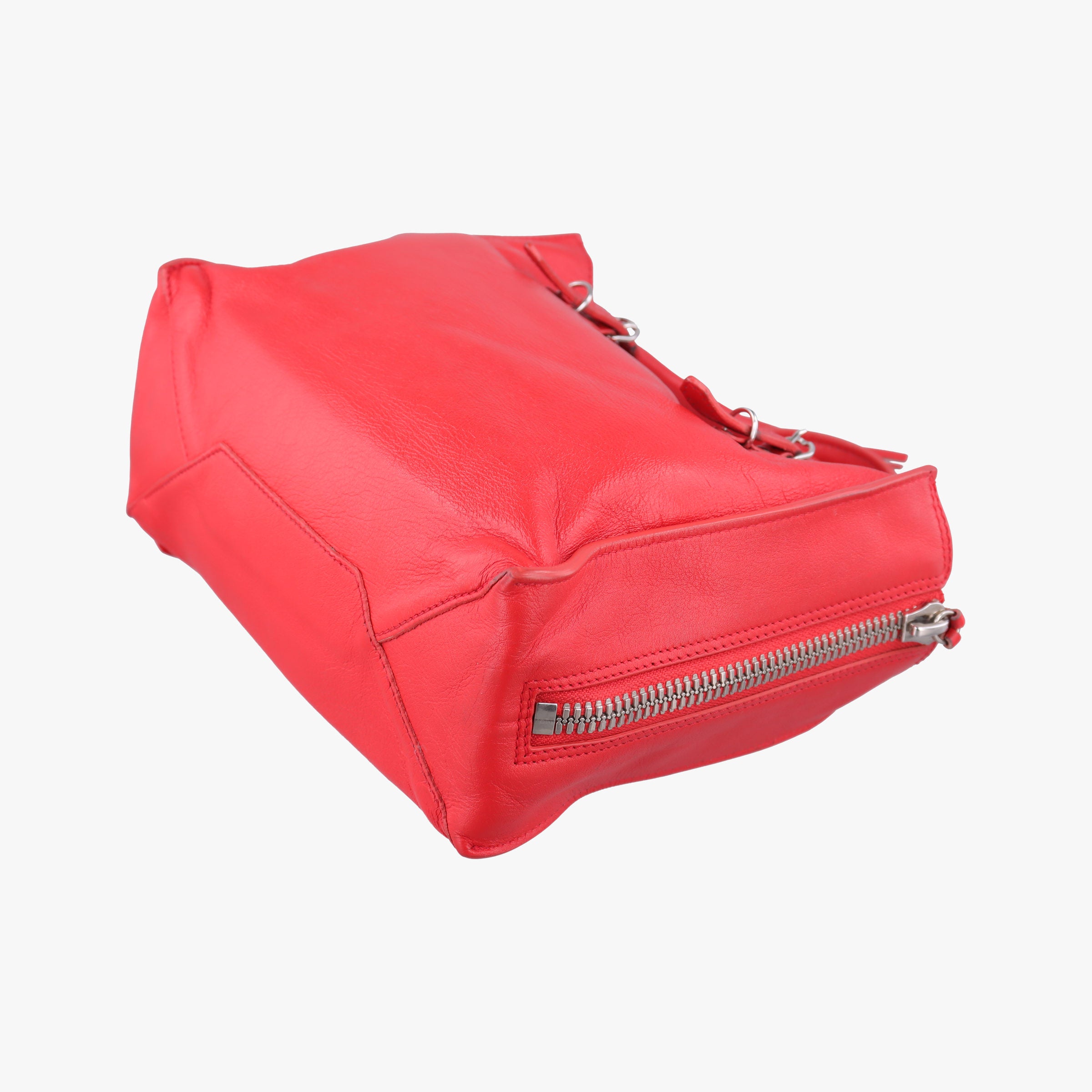 Pre-owned Balenciaga Paper A6 Zip Around Red Lambskin 370926 shoulderbag | stylenewstar
