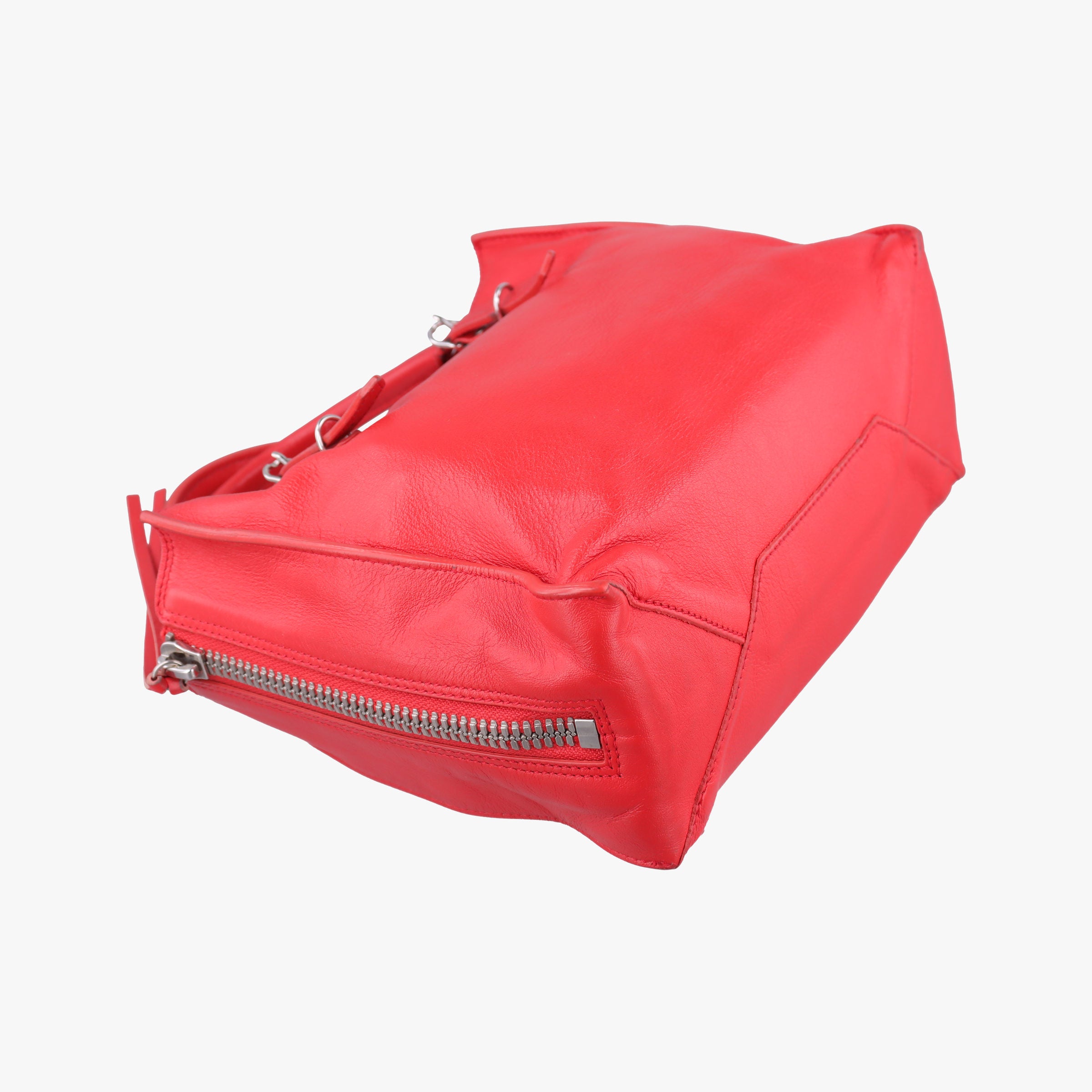 Pre-owned Balenciaga Paper A6 Zip Around Red Lambskin 370926 shoulderbag | stylenewstar
