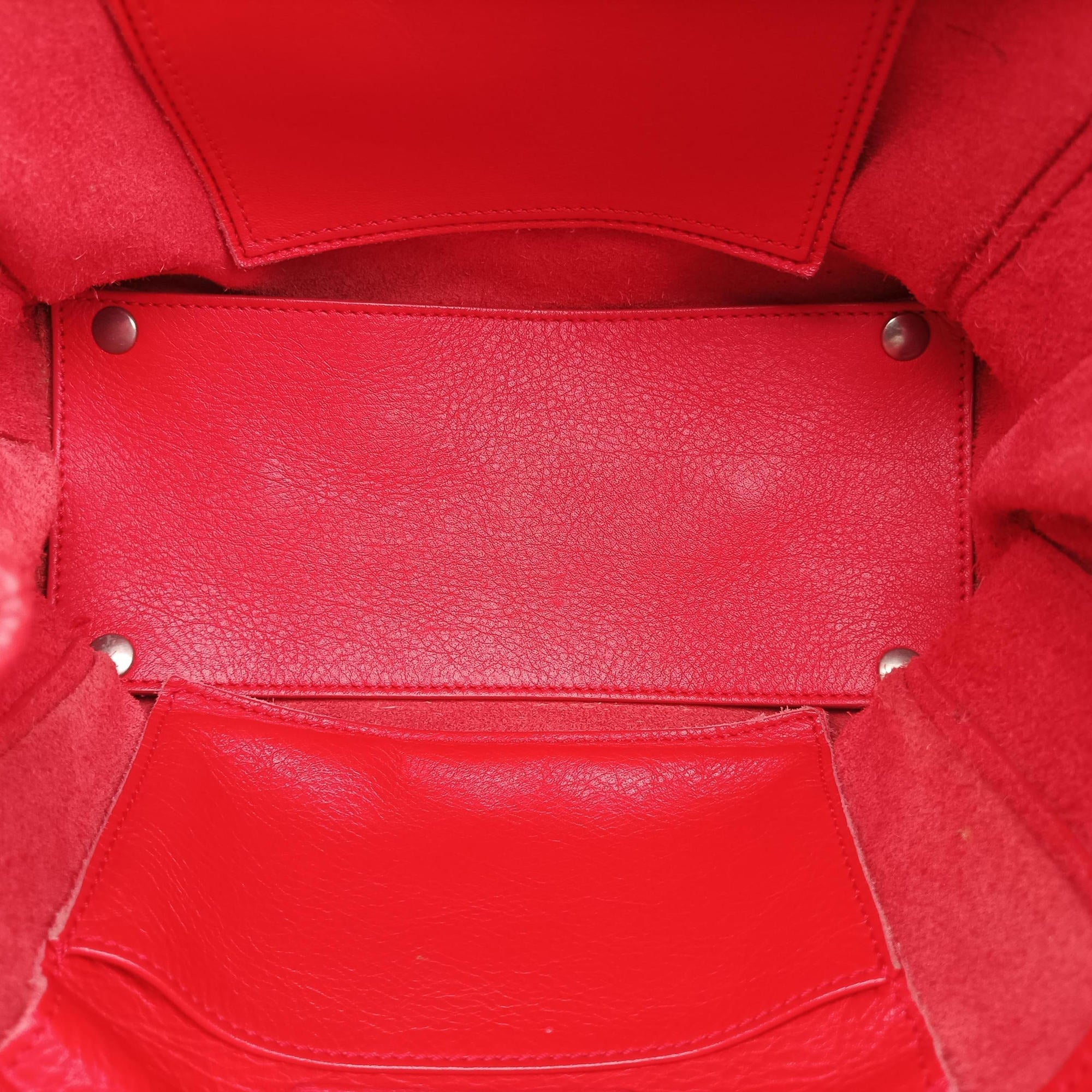 Pre-owned Balenciaga Paper A6 Zip Around Red Lambskin 370926 shoulderbag | stylenewstar