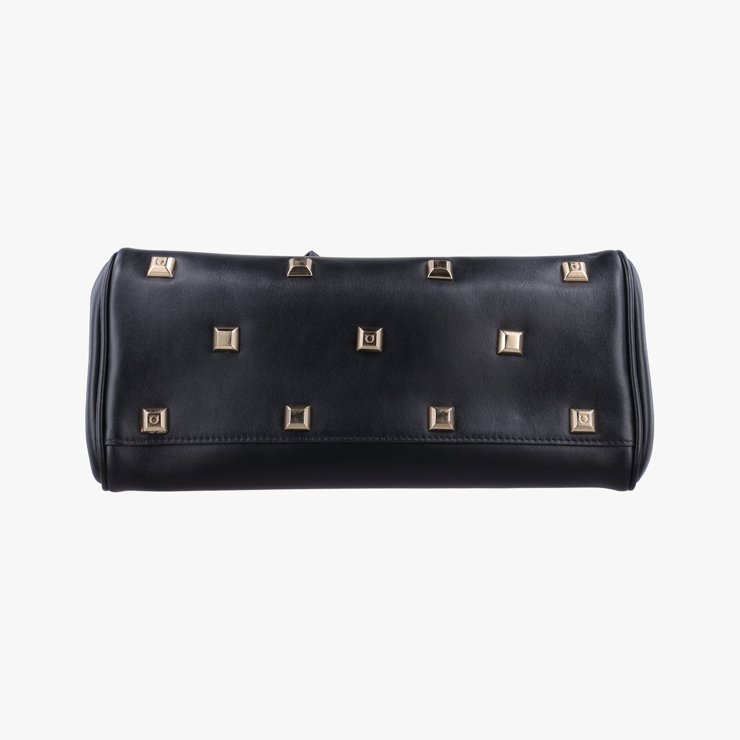 Pre-owned Ferragamo Gancini Black Leather FZ-21 H159 shoulderbag | stylenewstar