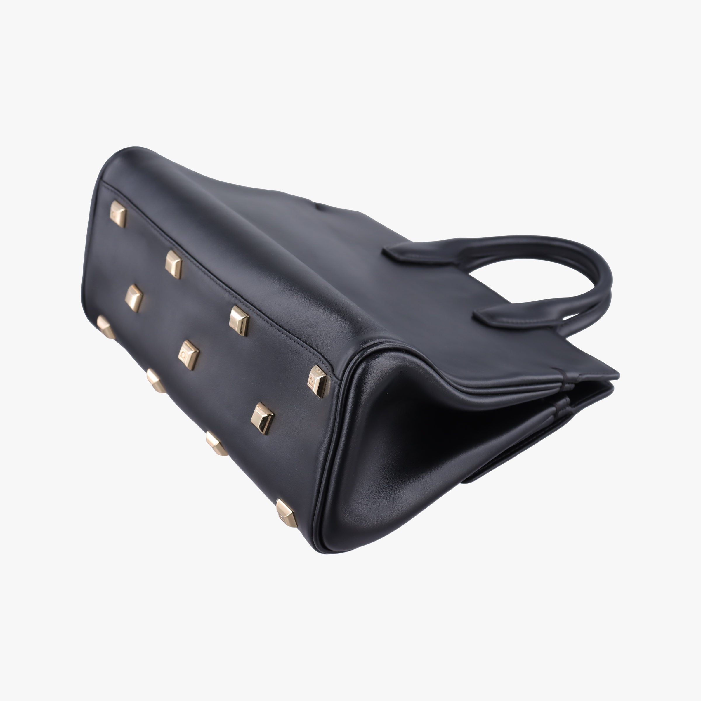 Pre-owned Ferragamo Gancini Black Leather FZ-21 H159 shoulderbag | stylenewstar
