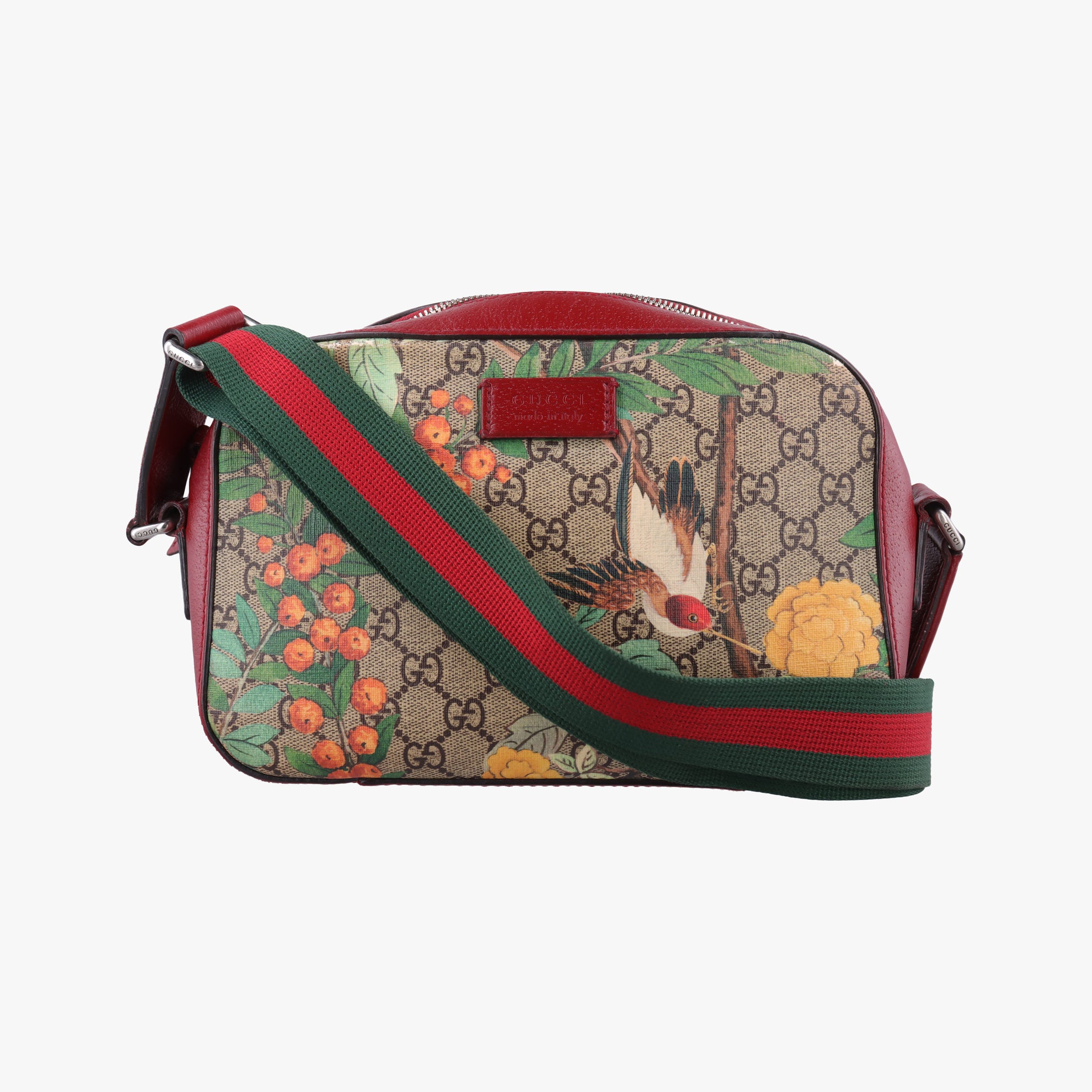 Secondhand Gucci GG Supreme Tian Camera Brown PVC coated canvas×Leather 450947 shoulderbag | stylenewstar