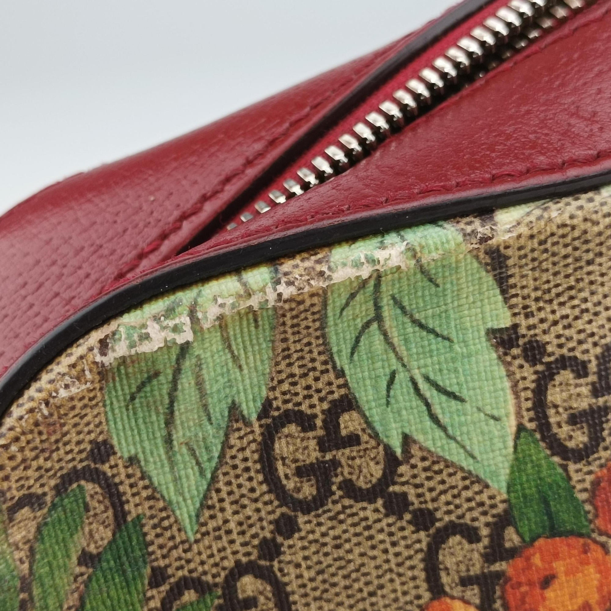 Secondhand Gucci GG Supreme Tian Camera Brown PVC coated canvas×Leather 450947 shoulderbag | stylenewstar