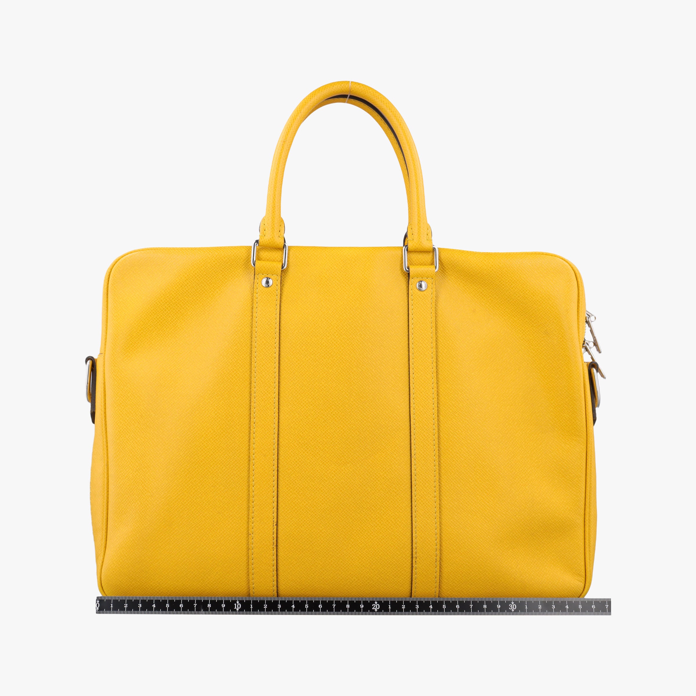 Pre-owned Louis Vuitton Porte Documents Voyage Jaune Taiga M30636 handbag | stylenewstar