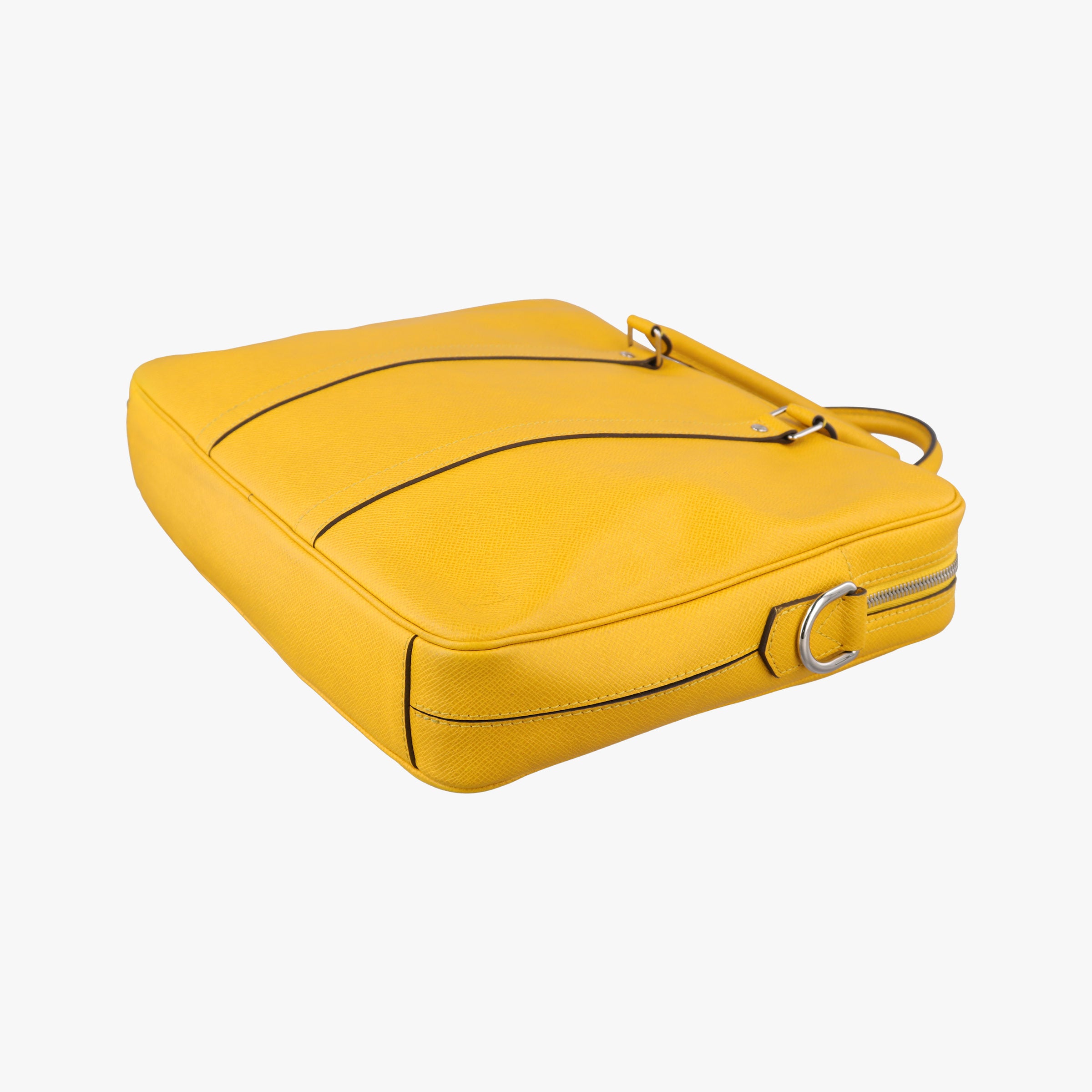 Pre-owned Louis Vuitton Porte Documents Voyage Jaune Taiga M30636 handbag | stylenewstar