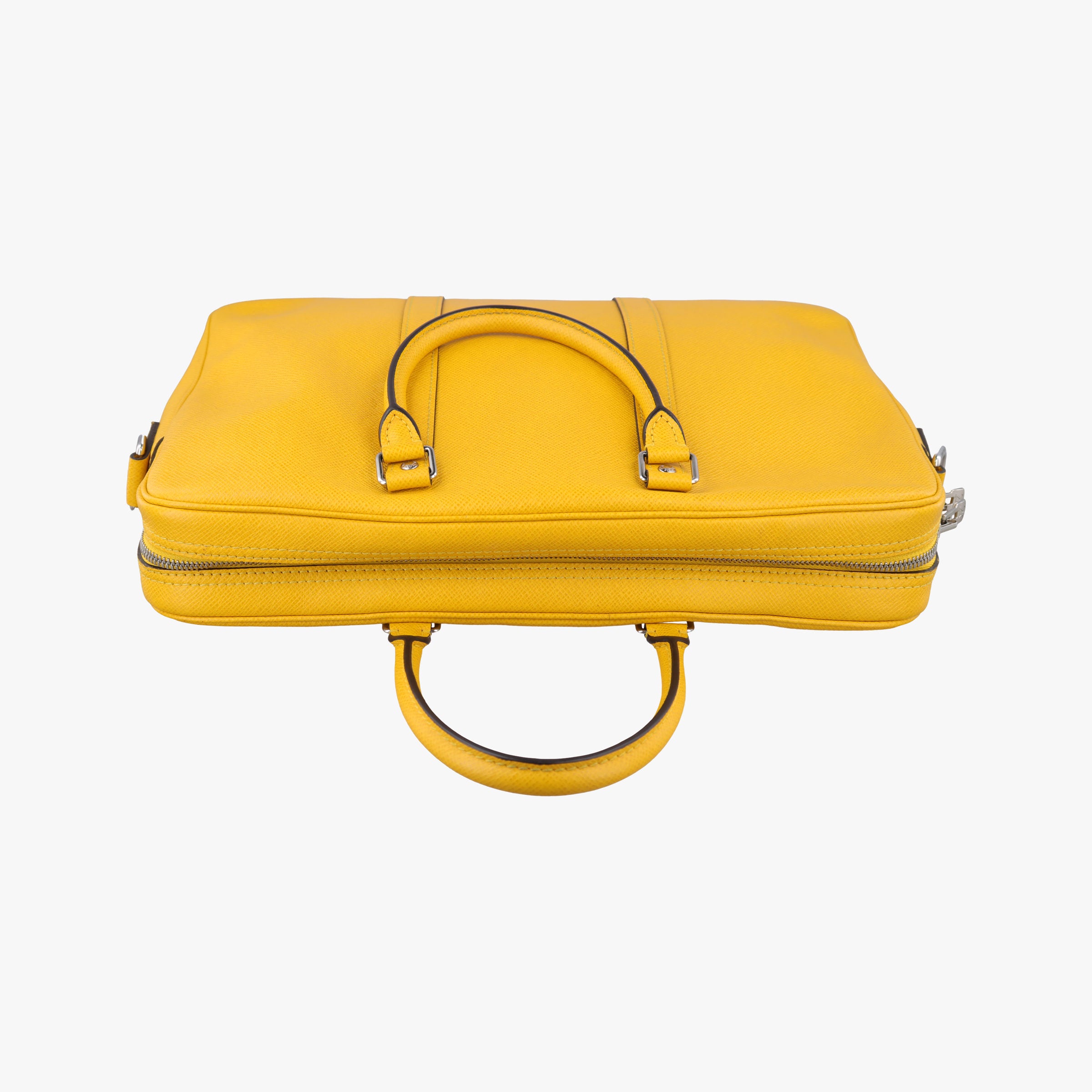 Pre-owned Louis Vuitton Porte Documents Voyage Jaune Taiga M30636 handbag | stylenewstar