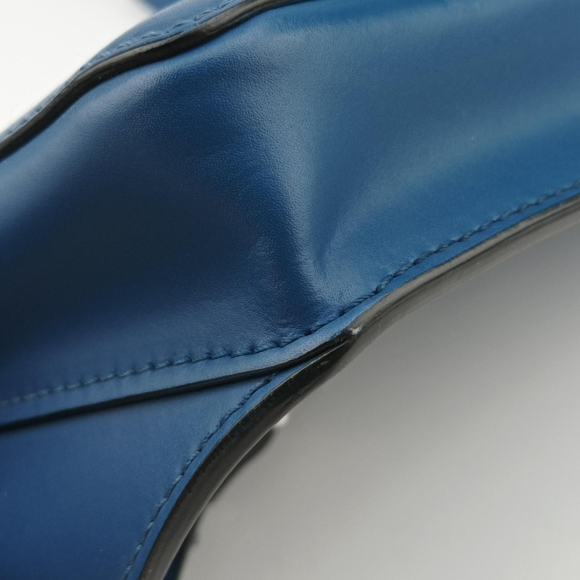 Pre-owned Valentino VLTN Print Blue Leather  bum bag/waist bag | stylenewstar