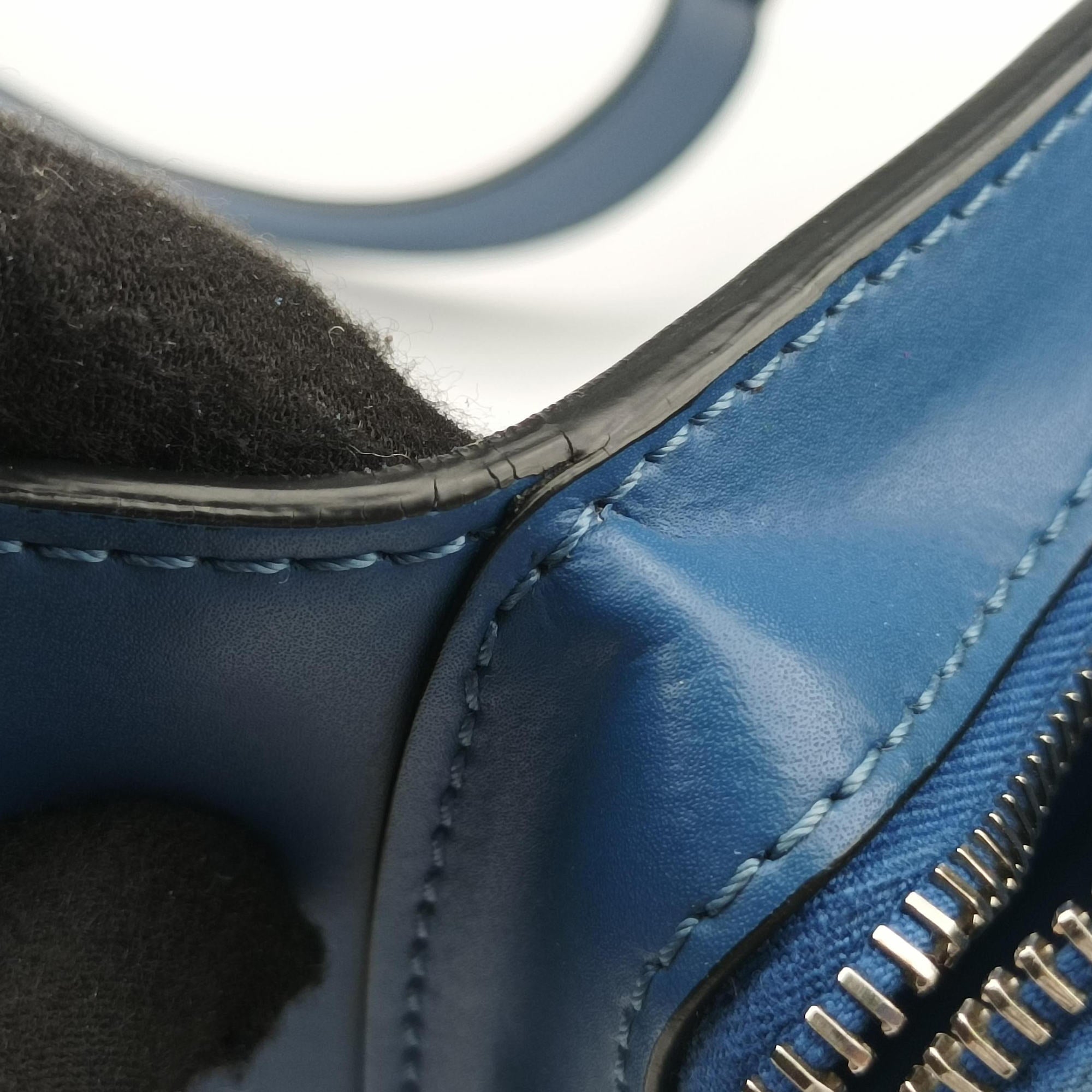 Pre-owned Valentino VLTN Print Blue Leather  bum bag/waist bag | stylenewstar