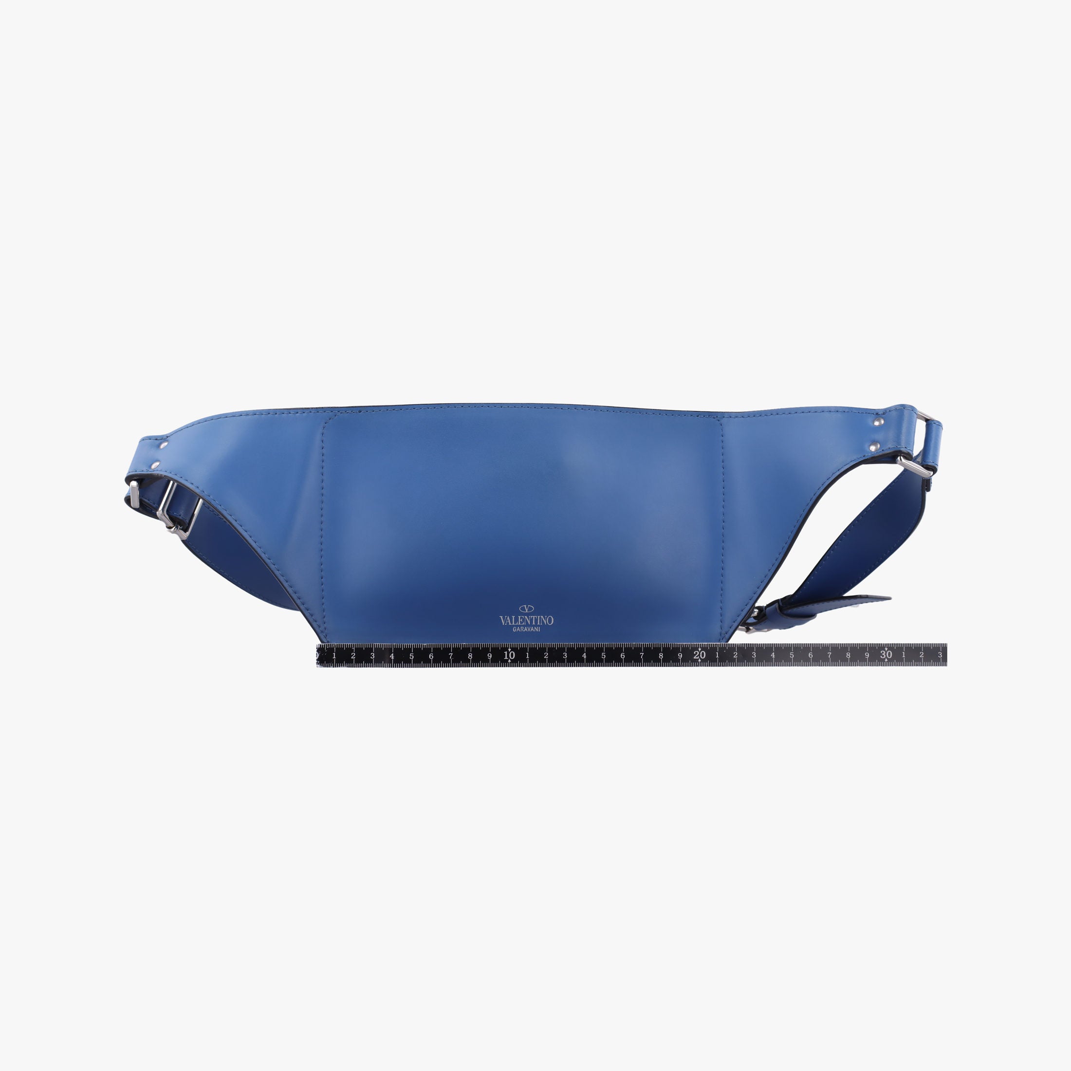 Pre-owned Valentino VLTN Print Blue Leather  bum bag/waist bag | stylenewstar