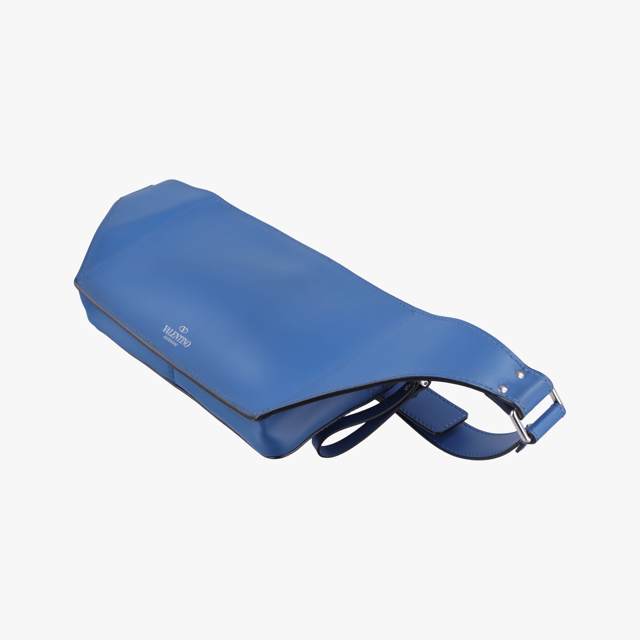 Pre-owned Valentino VLTN Print Blue Leather  bum bag/waist bag | stylenewstar