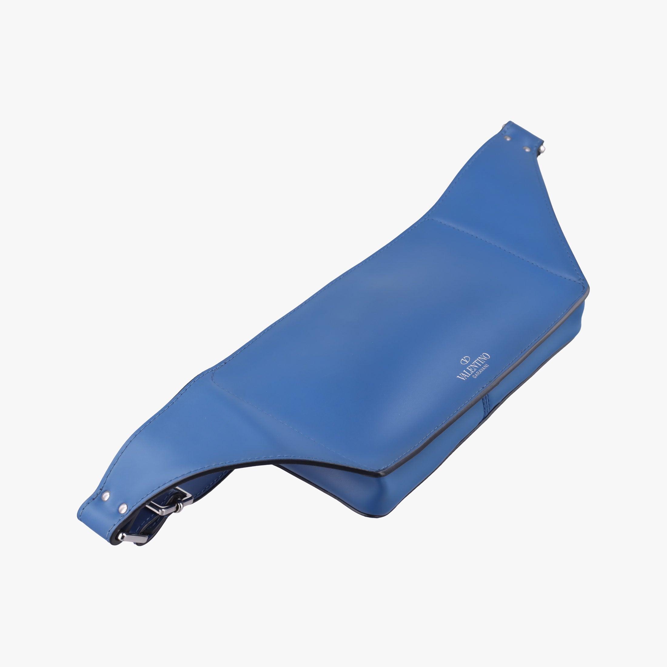 Pre-owned Valentino VLTN Print Blue Leather  bum bag/waist bag | stylenewstar