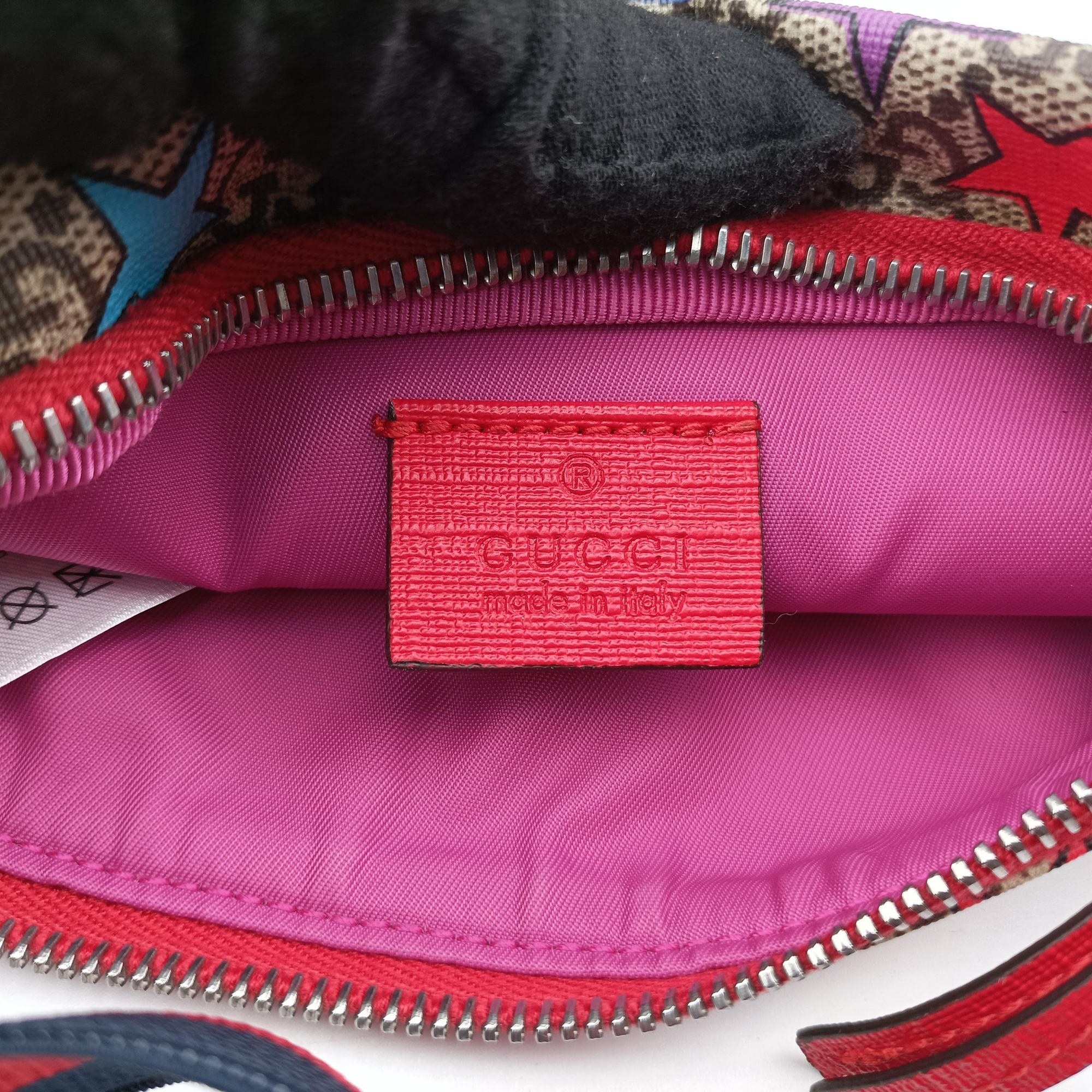 Pre-owned Gucci Kids Line Children's Star beige×multi PVC coated canvas 502095 bum bag/waist bag | stylenewstar