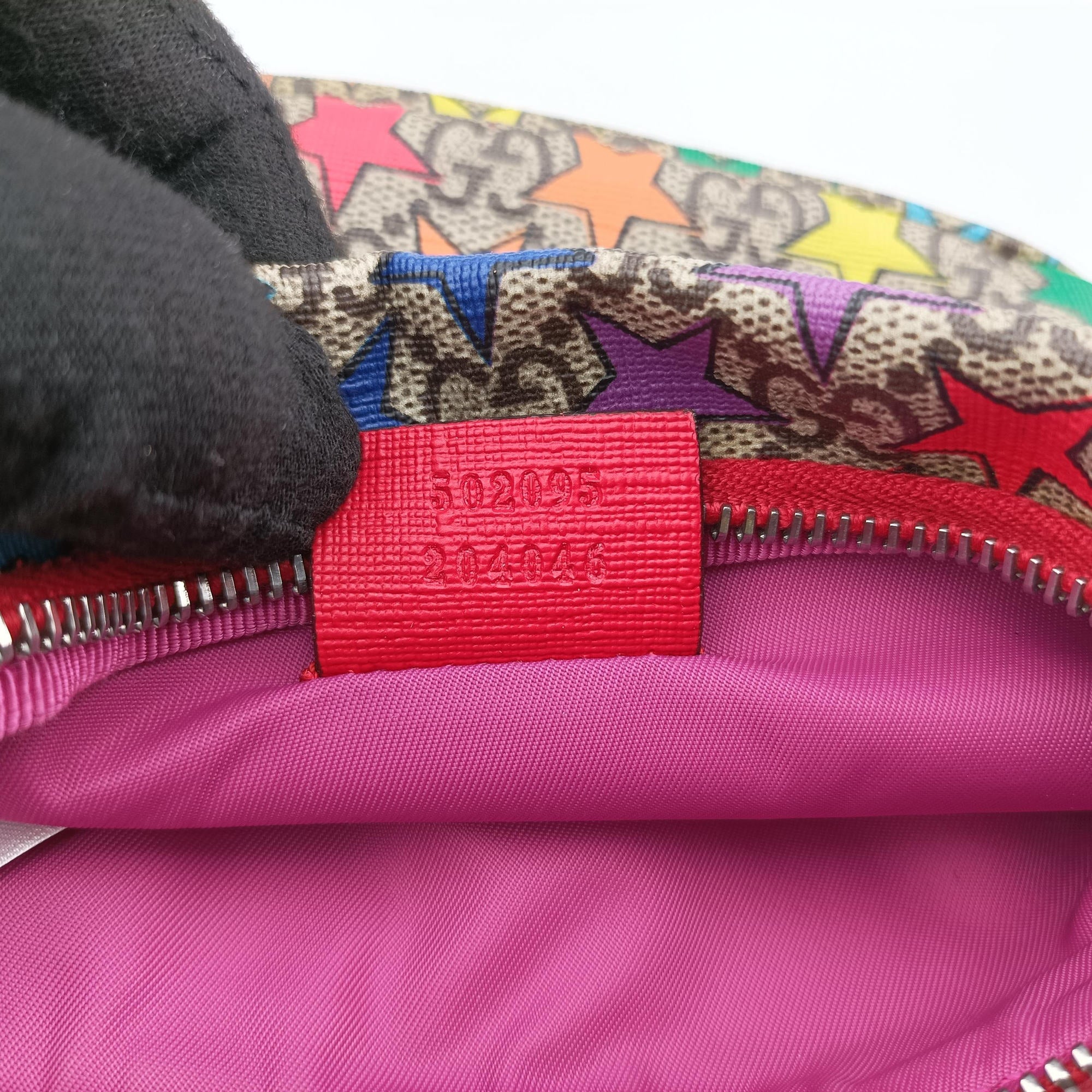 Pre-owned Gucci Kids Line Children's Star beige×multi PVC coated canvas 502095 bum bag/waist bag | stylenewstar