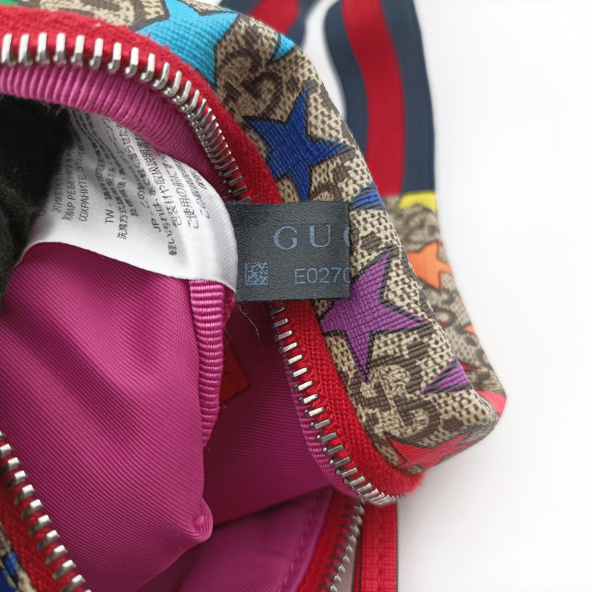 Pre-owned Gucci Kids Line Children's Star beige×multi PVC coated canvas 502095 bum bag/waist bag | stylenewstar