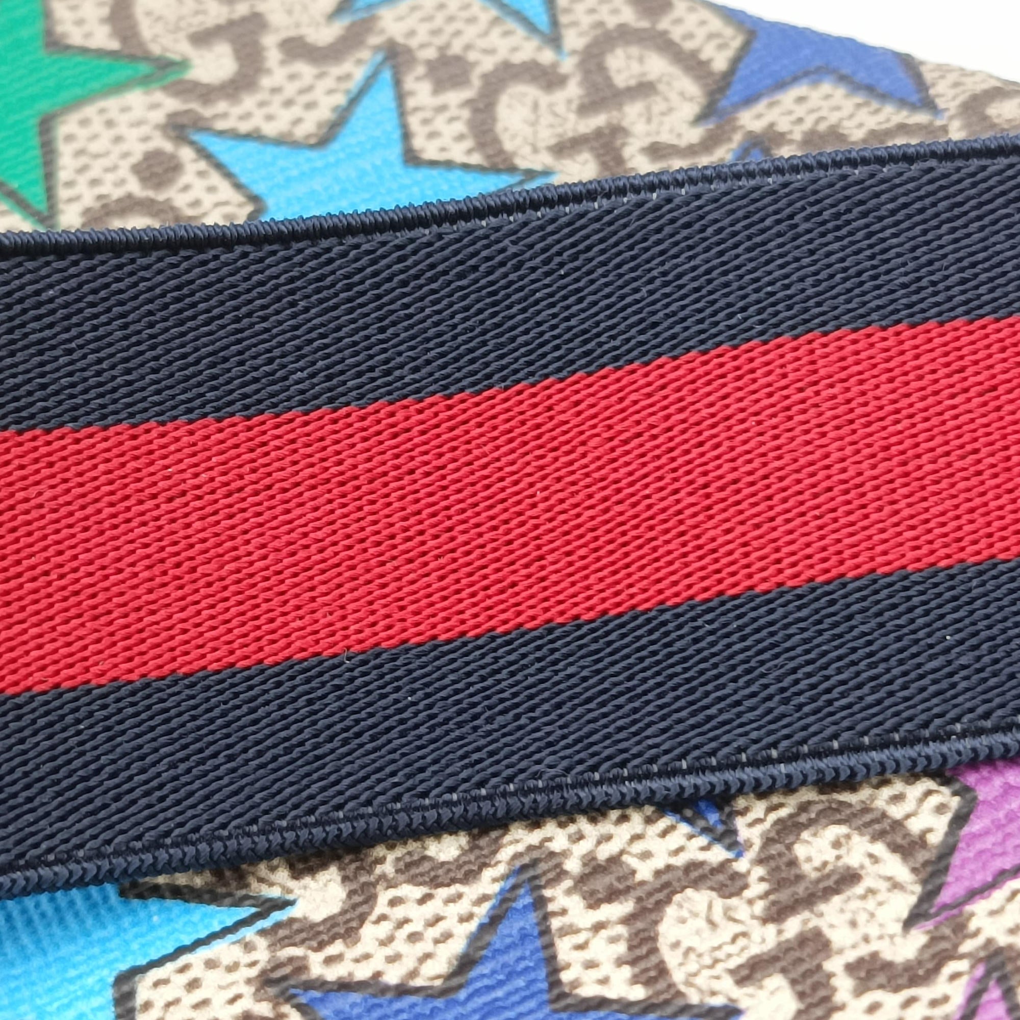 Pre-owned Gucci Kids Line Children's Star beige×multi PVC coated canvas 502095 bum bag/waist bag | stylenewstar
