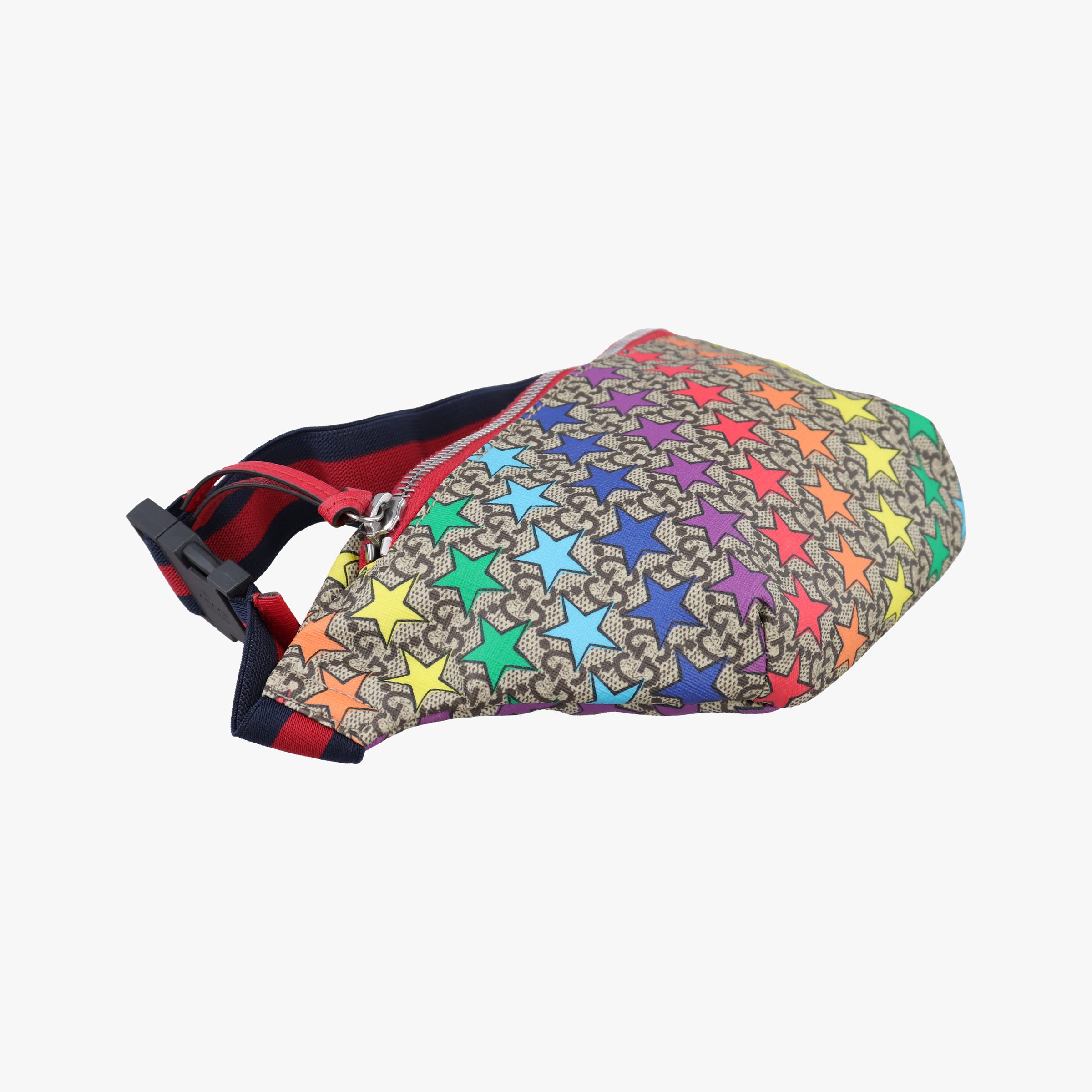 Pre-owned Gucci Kids Line Children's Star beige×multi PVC coated canvas 502095 bum bag/waist bag | stylenewstar