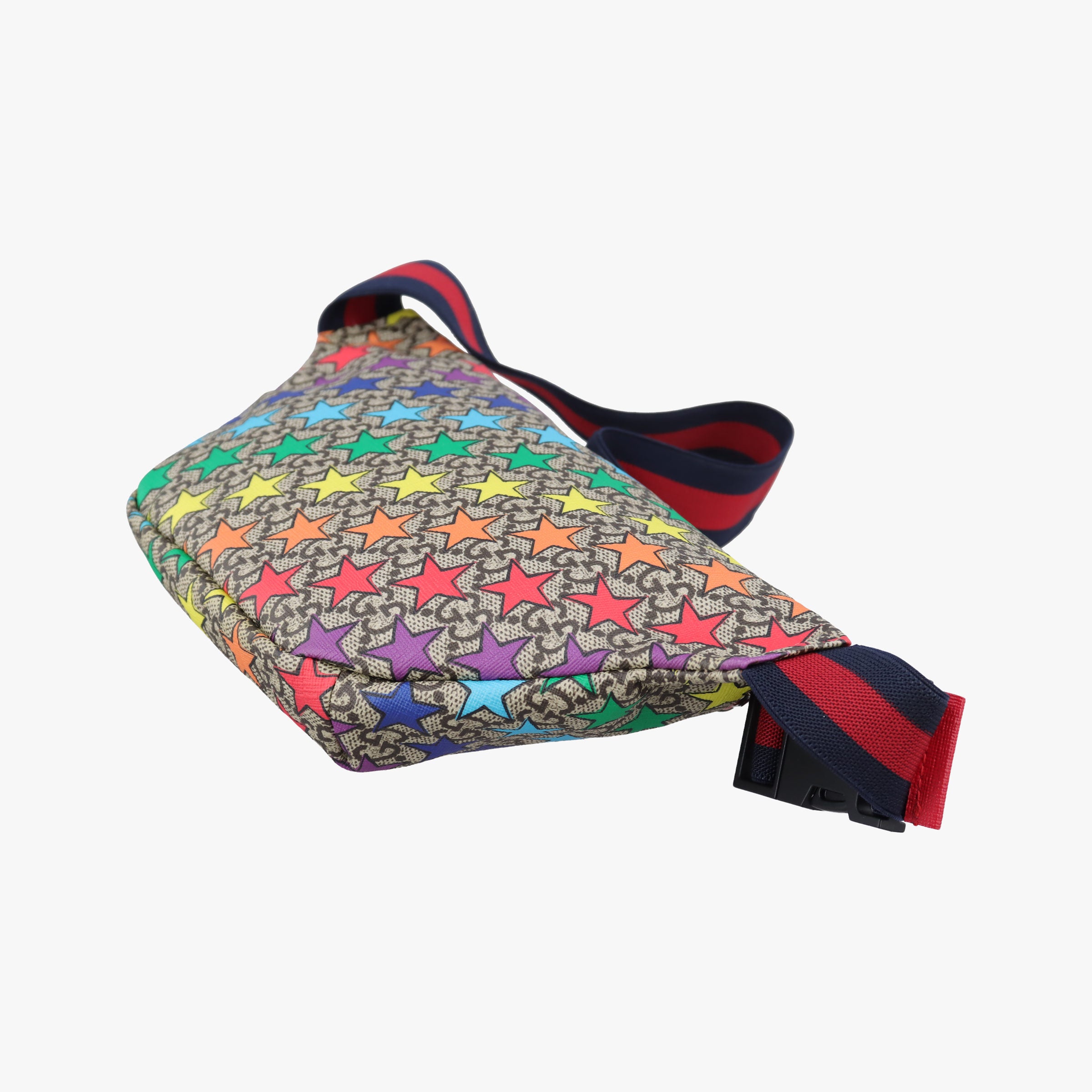 Pre-owned Gucci Kids Line Children's Star beige×multi PVC coated canvas 502095 bum bag/waist bag | stylenewstar