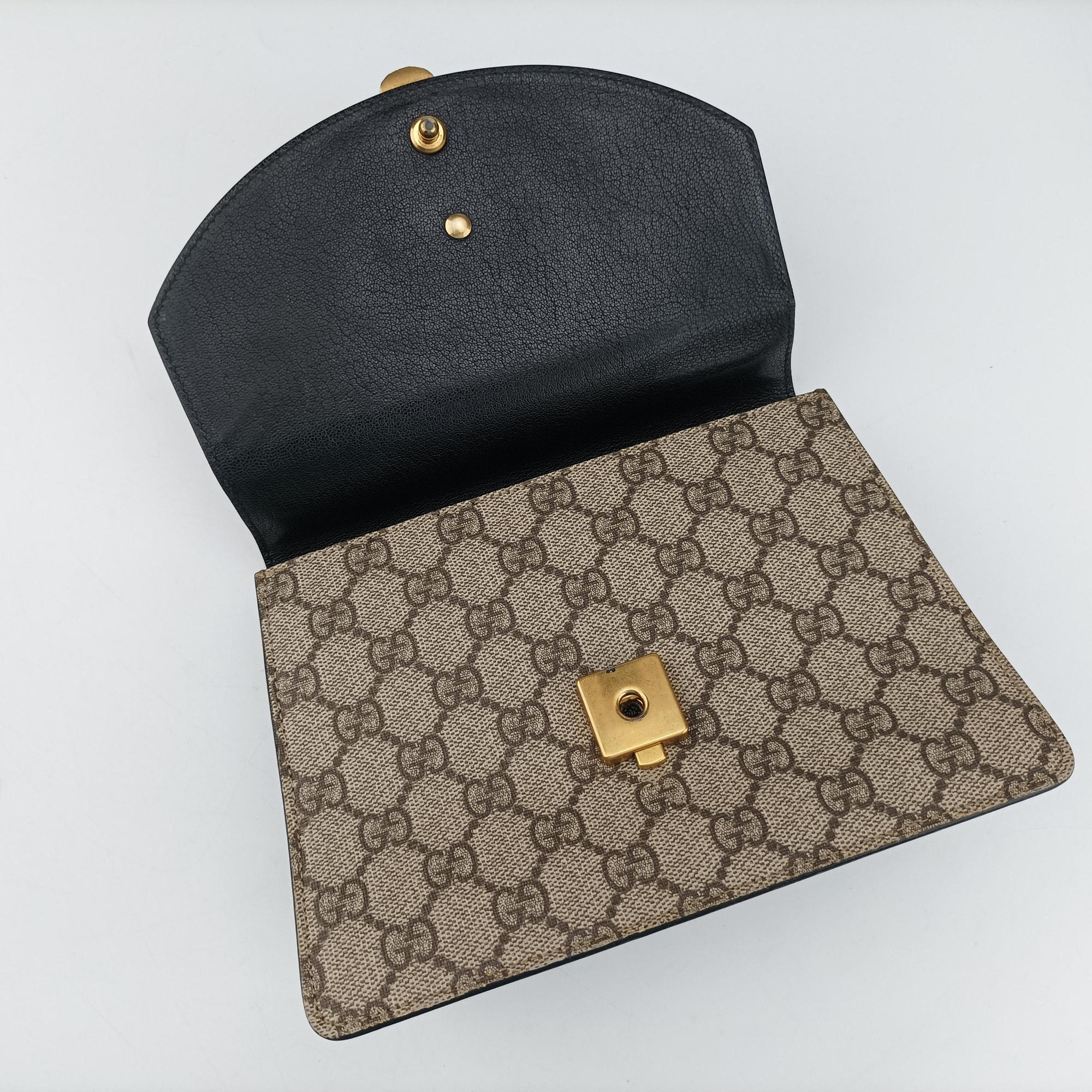 Pre-owned Gucci Mini Fox Brooch Bamboo Beige×Multicolour PVC coated canvas×Leather 466428 shoulderbag | stylenewstar