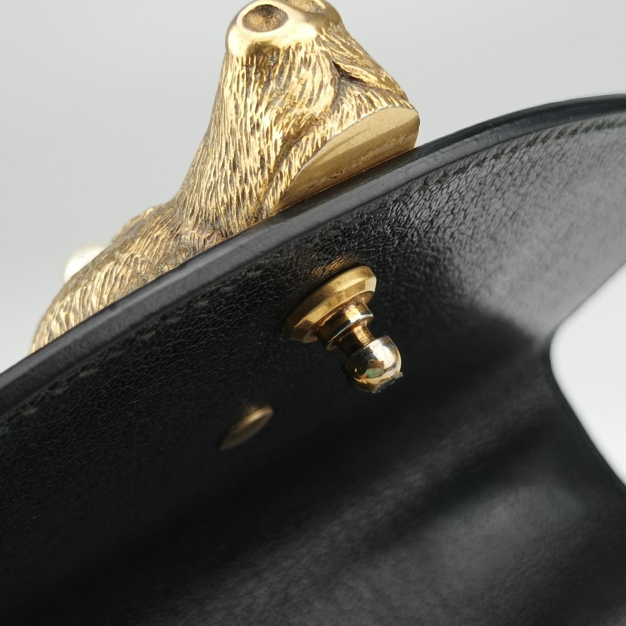 Pre-owned Gucci Mini Fox Brooch Bamboo Beige×Multicolour PVC coated canvas×Leather 466428 shoulderbag | stylenewstar