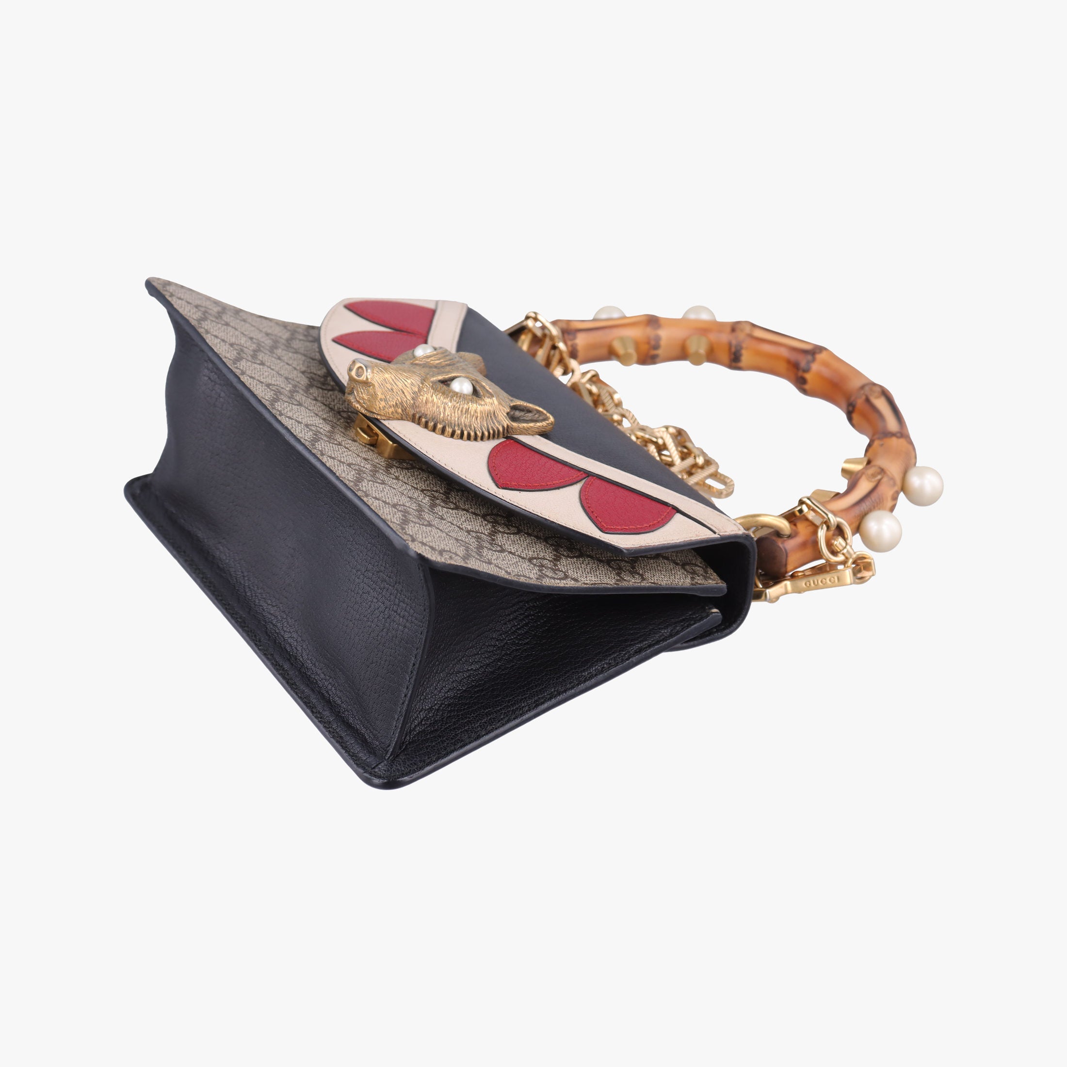 Pre-owned Gucci Mini Fox Brooch Bamboo Beige×Multicolour PVC coated canvas×Leather 466428 shoulderbag | stylenewstar
