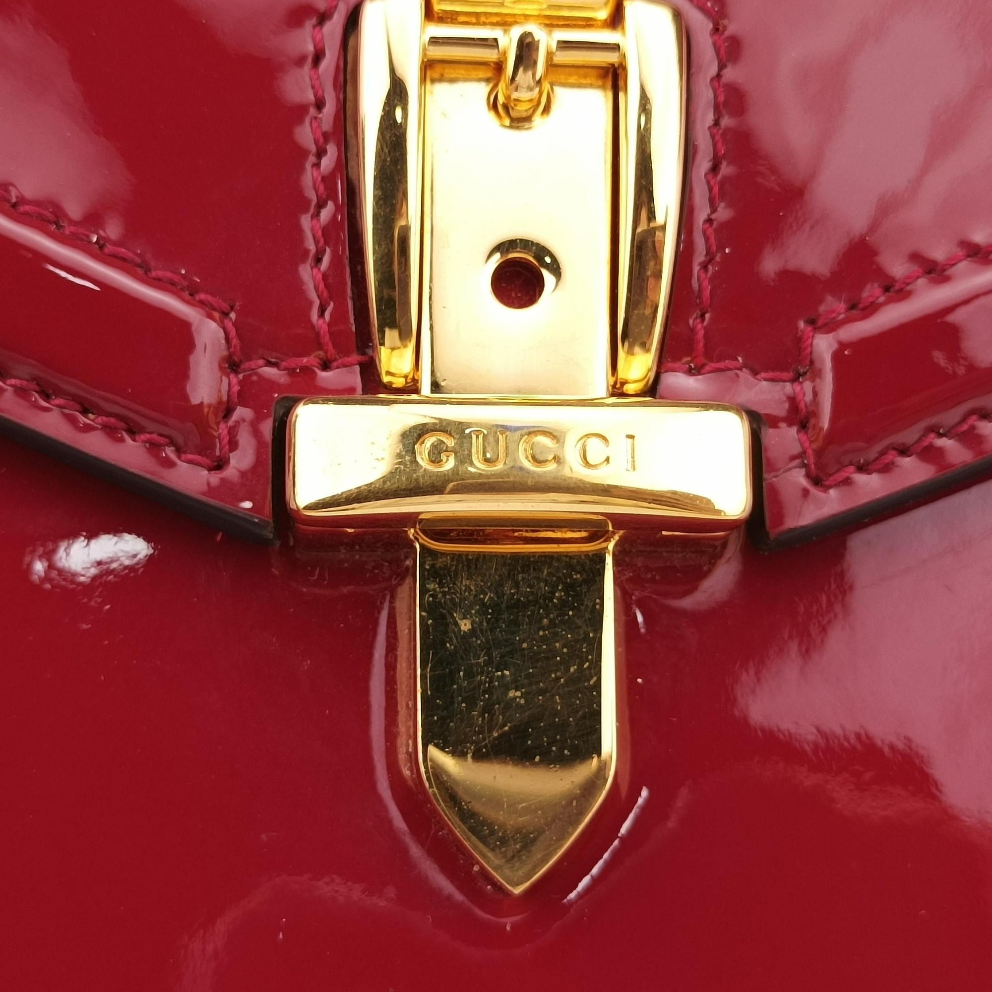 Pre-owned Gucci Sylvie Red Patent Leather 589479 shoulderbag | stylenewstar