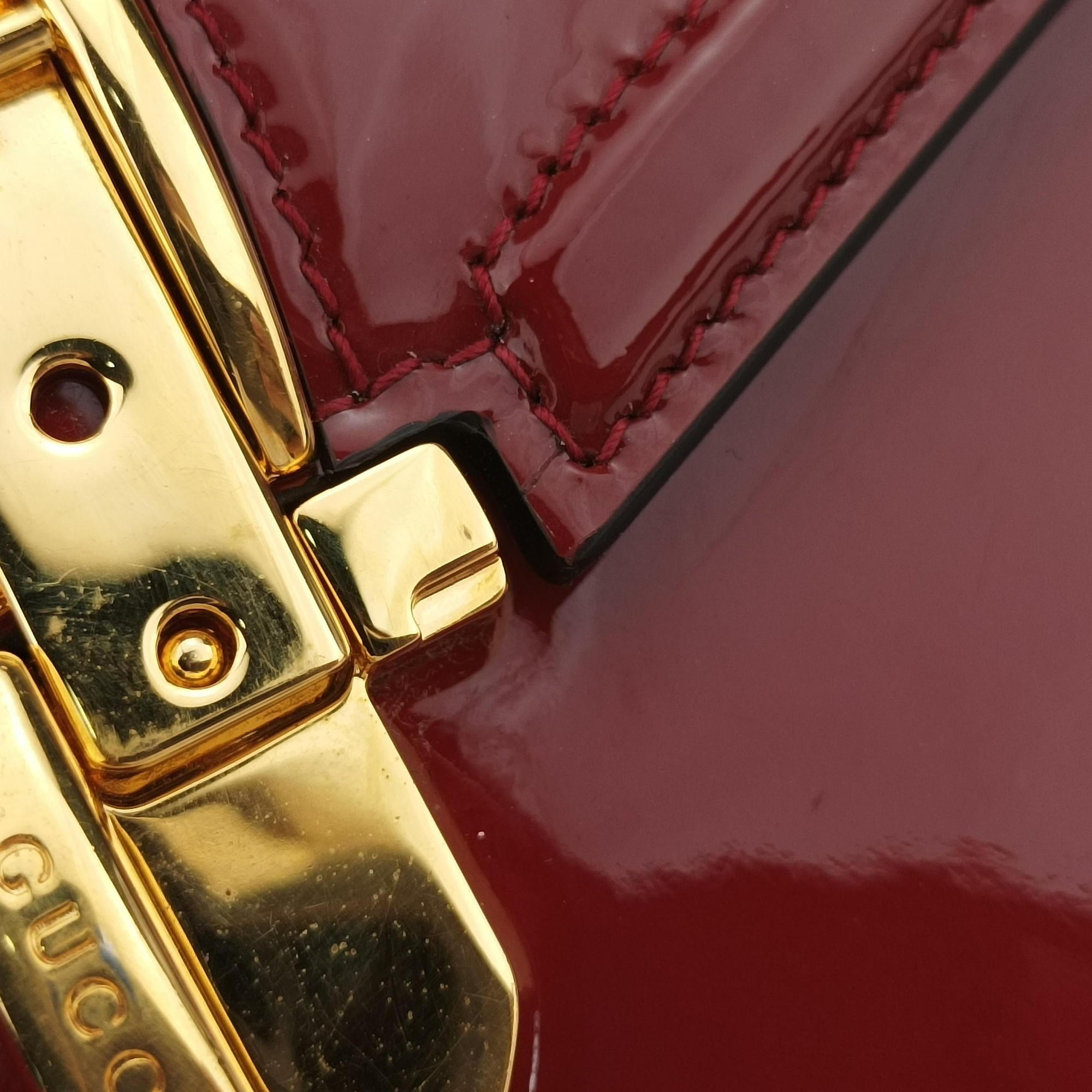 Pre-owned Gucci Sylvie Red Patent Leather 589479 shoulderbag | stylenewstar